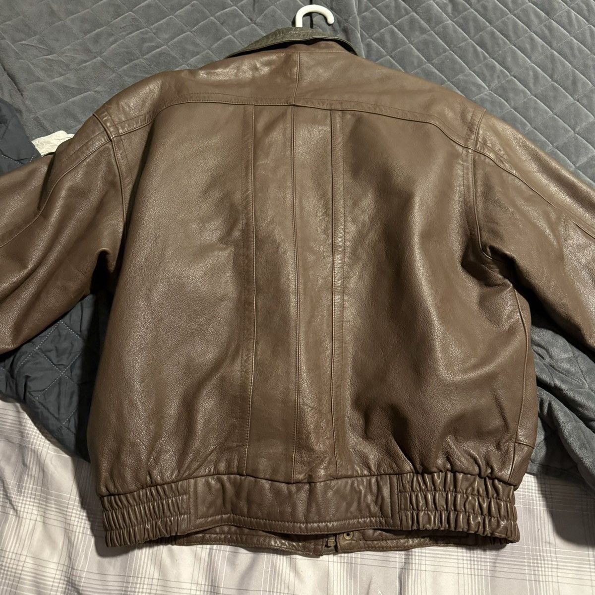 Vintage vintage brown leather jacket Size ONE SIZE - 4 Thumbnail