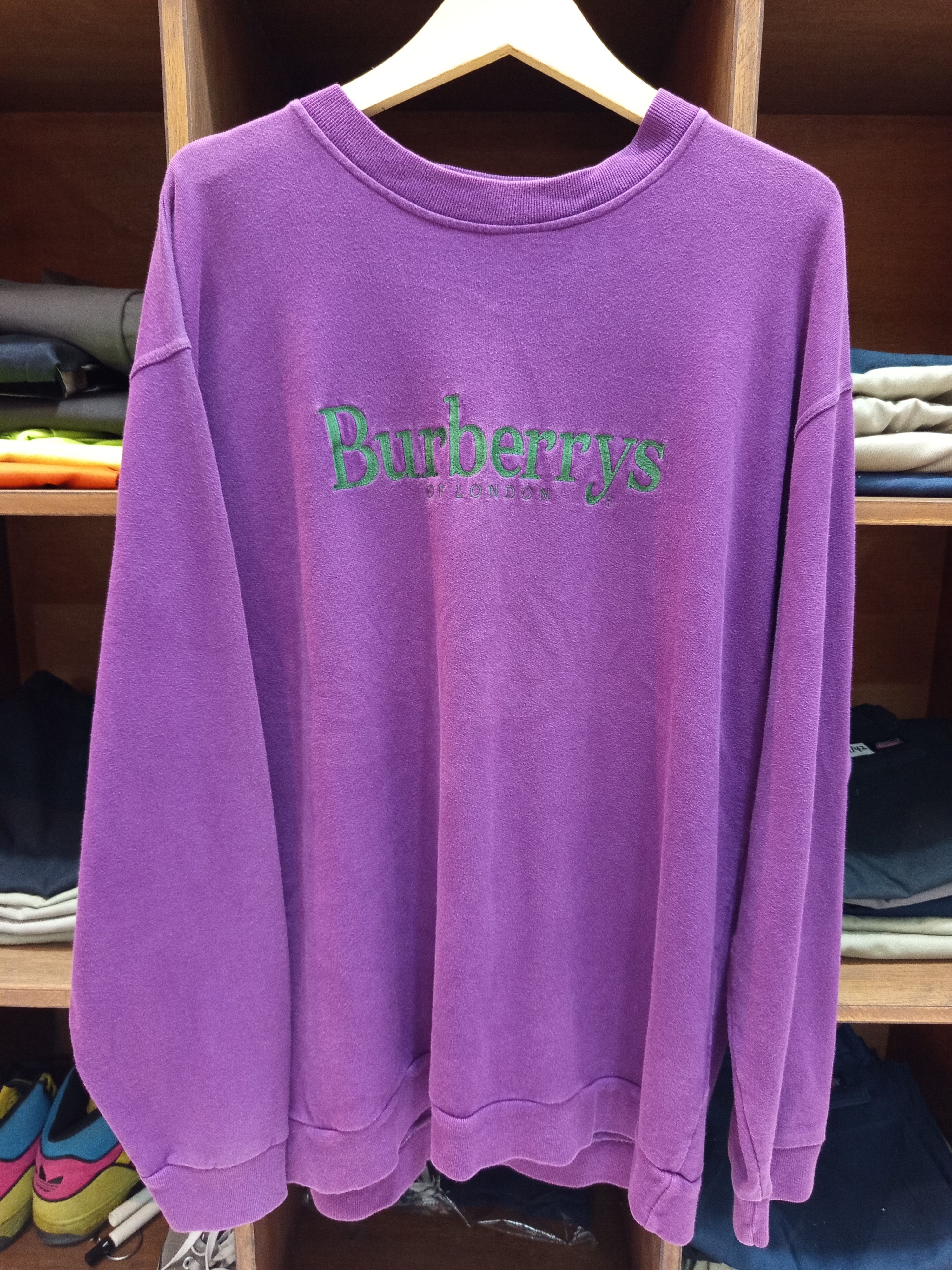 Burberry 1980s Burberrys of London Embroidered Logo Sweatshirt Size US XL / EU 56 / 4 - 1 Thumbnail