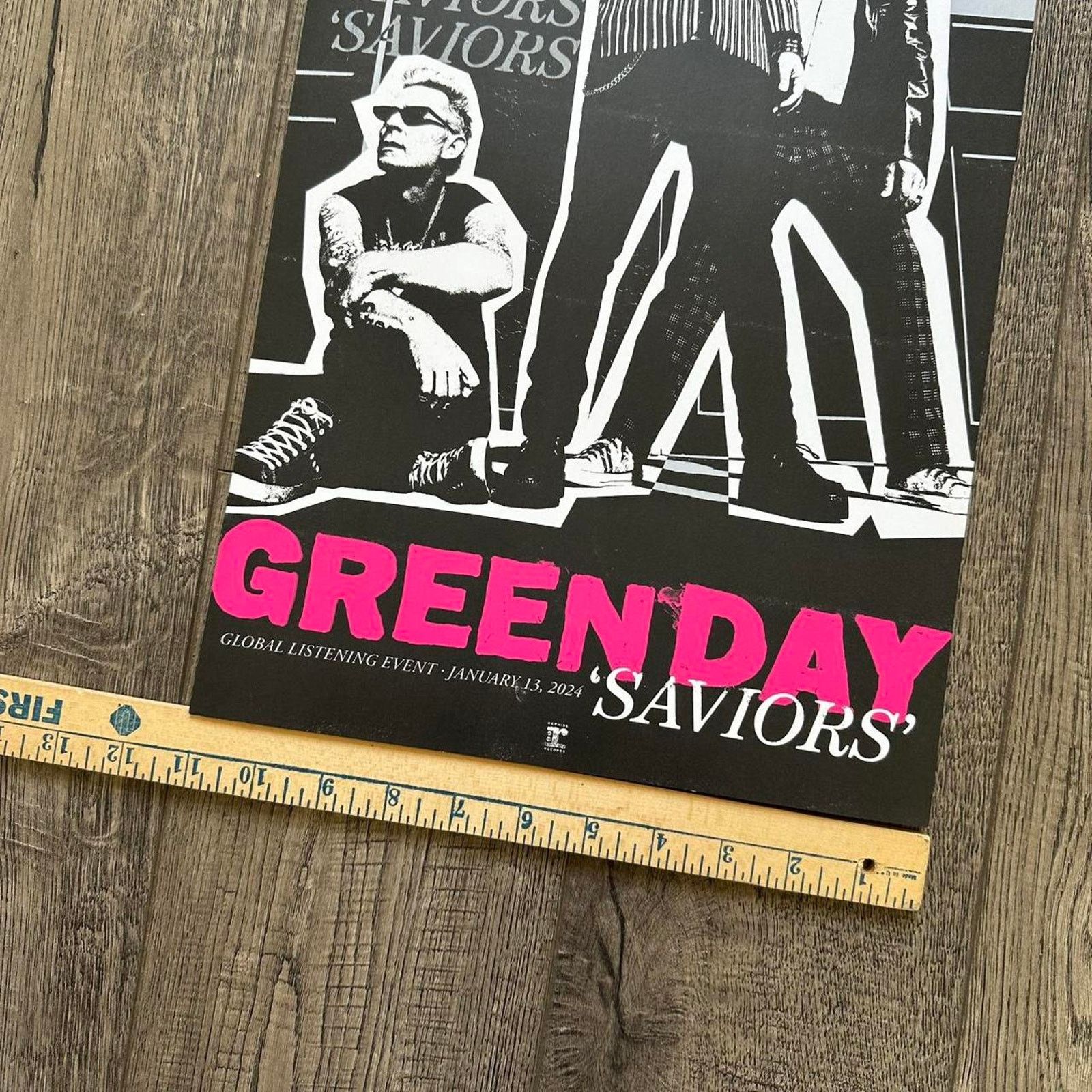 Band Tees Green Day Saviors Album Record Exclusive Music Promo Poster Size ONE SIZE - 6 Thumbnail
