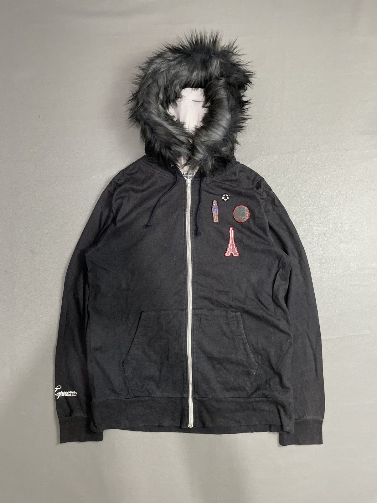If Six Was Nine Japanese Zip Black Fur Hoodie Size US M / EU 48-50 / 2 - 1 Thumbnail