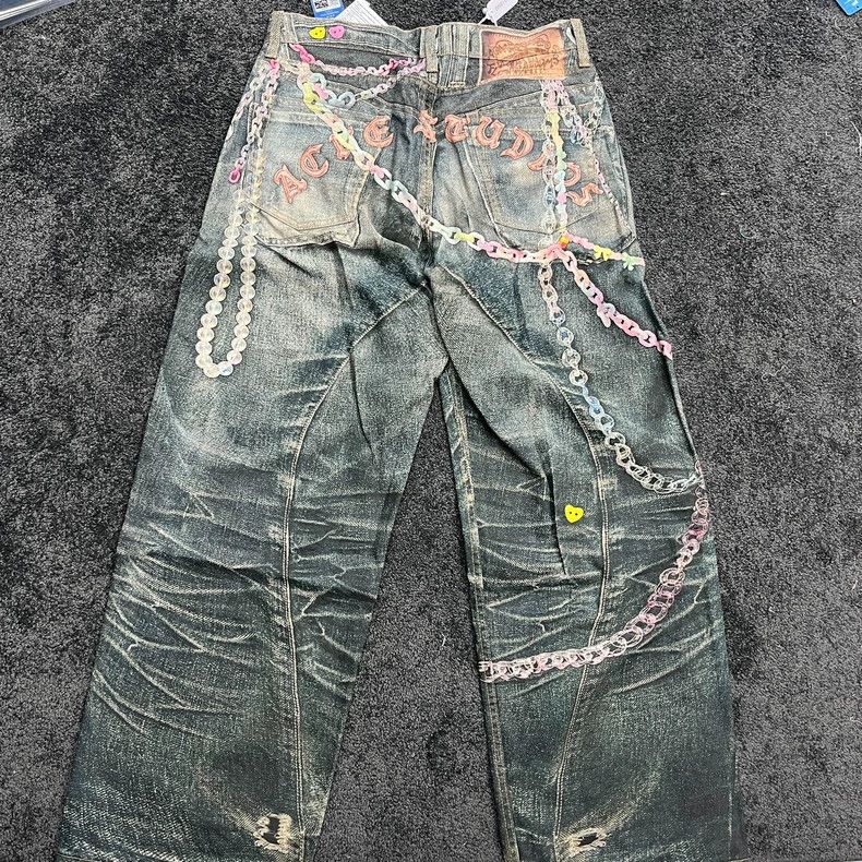 Acne Studios Acne Studios Distressed washed candy chain 3D printed jean Size US 32 / EU 48 - 2 Thumbnail