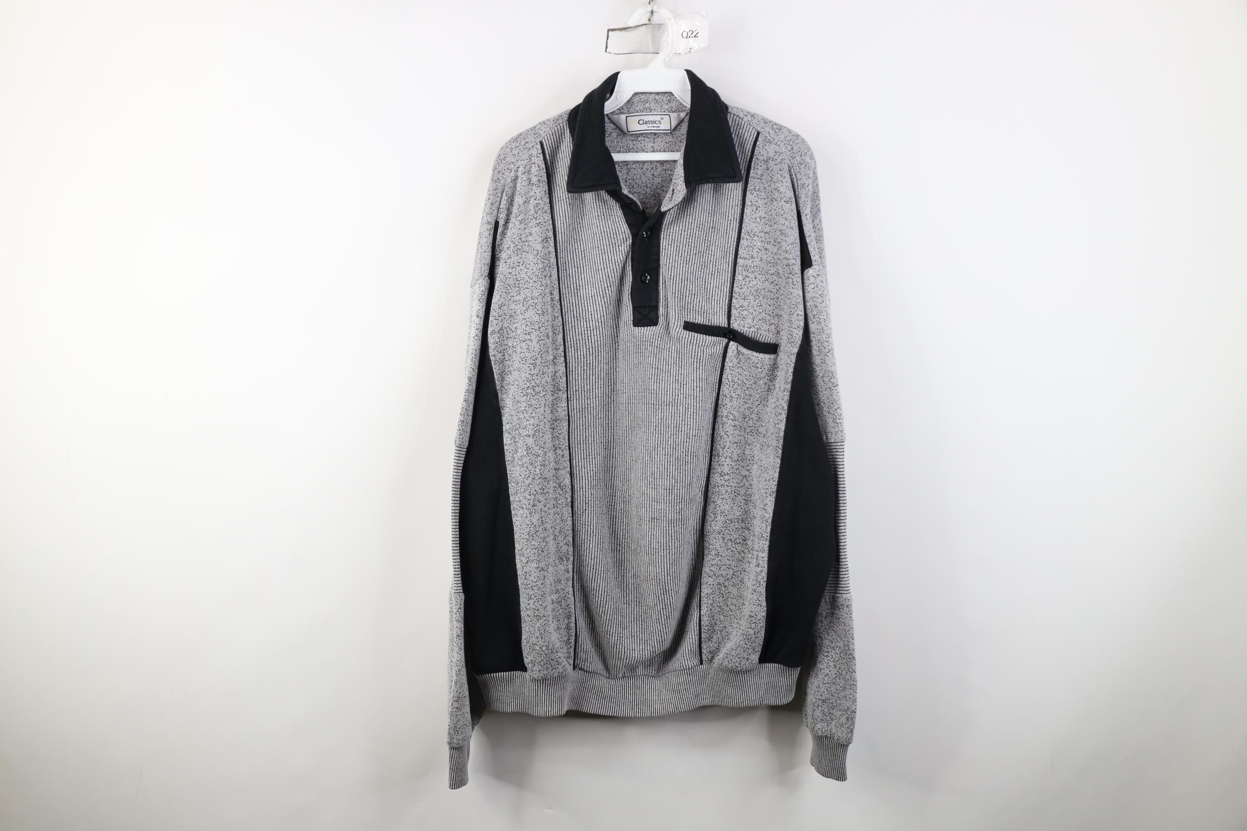 Vintage Vintage 90s Streetwear Block Collared Pullover Sweatshirt Size US XXL / EU 58 / 5 - 1 Thumbnail