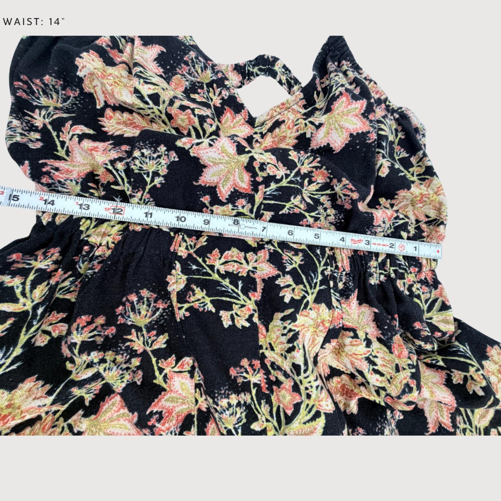 Free People Free People Floral Wide Leg Jumpsuit Black L Size 36" / US 14 / IT 50 - 8 Thumbnail