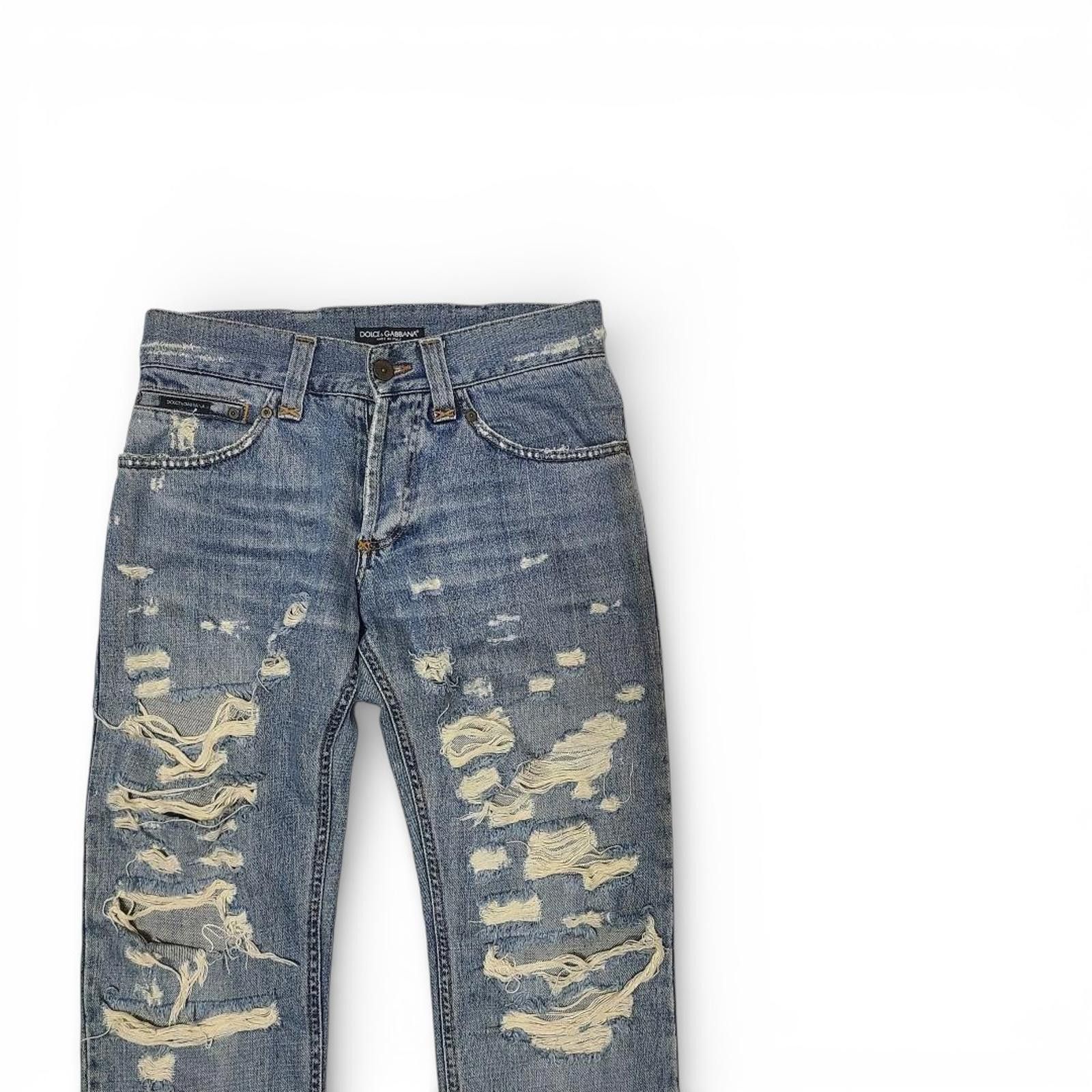 Dolce & Gabbana DOLCE&GABBANA - Distressed Blue Denim Jeans Size US 44 / EU 60 - 3 Thumbnail