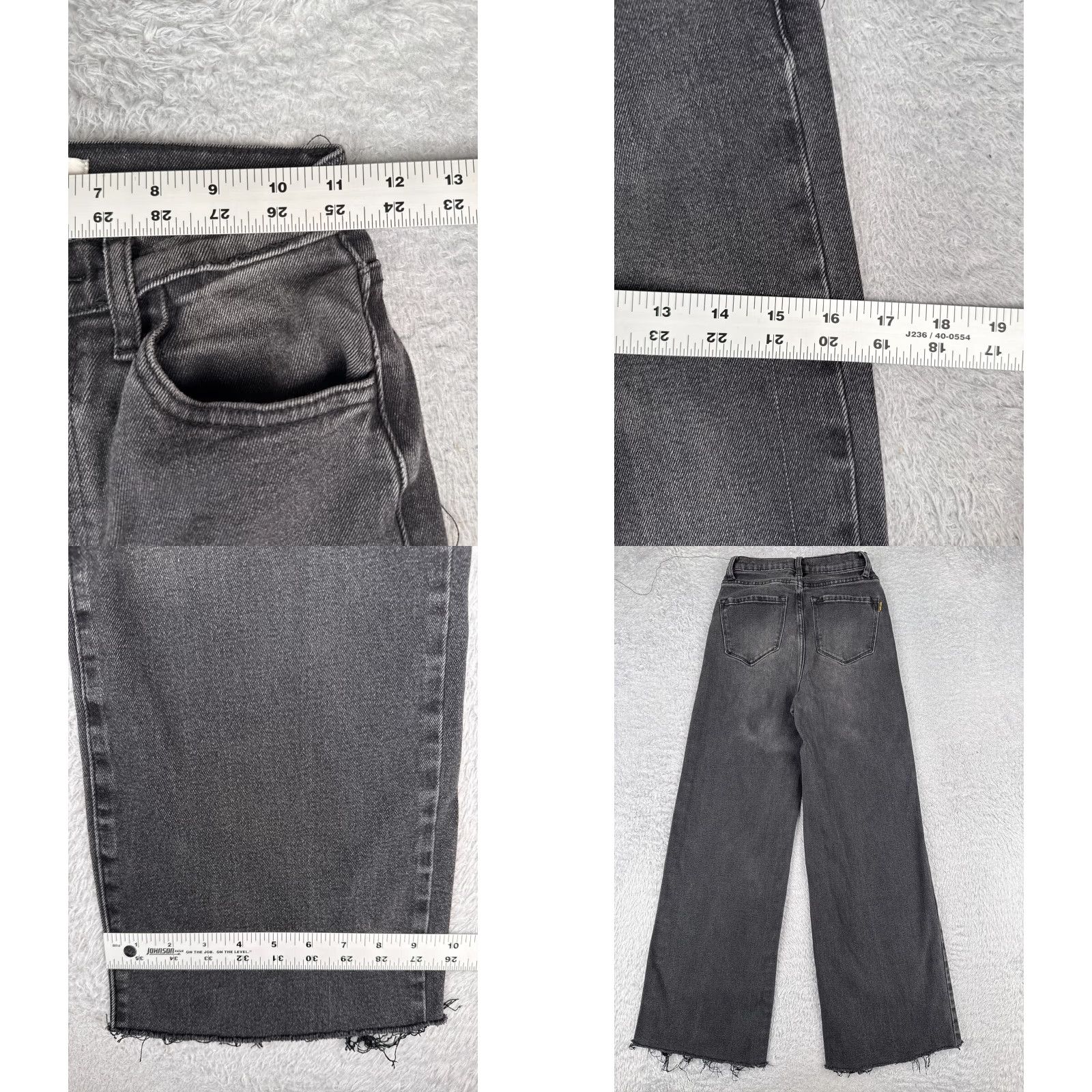Vintage Vibrant Jeans Women Black Denim Wide-Leg High Rise 22x28 1 28in Inseam Distressed Wide-Leg Vintage No Size 25" / US 0 / IT 36 - 9 Thumbnail