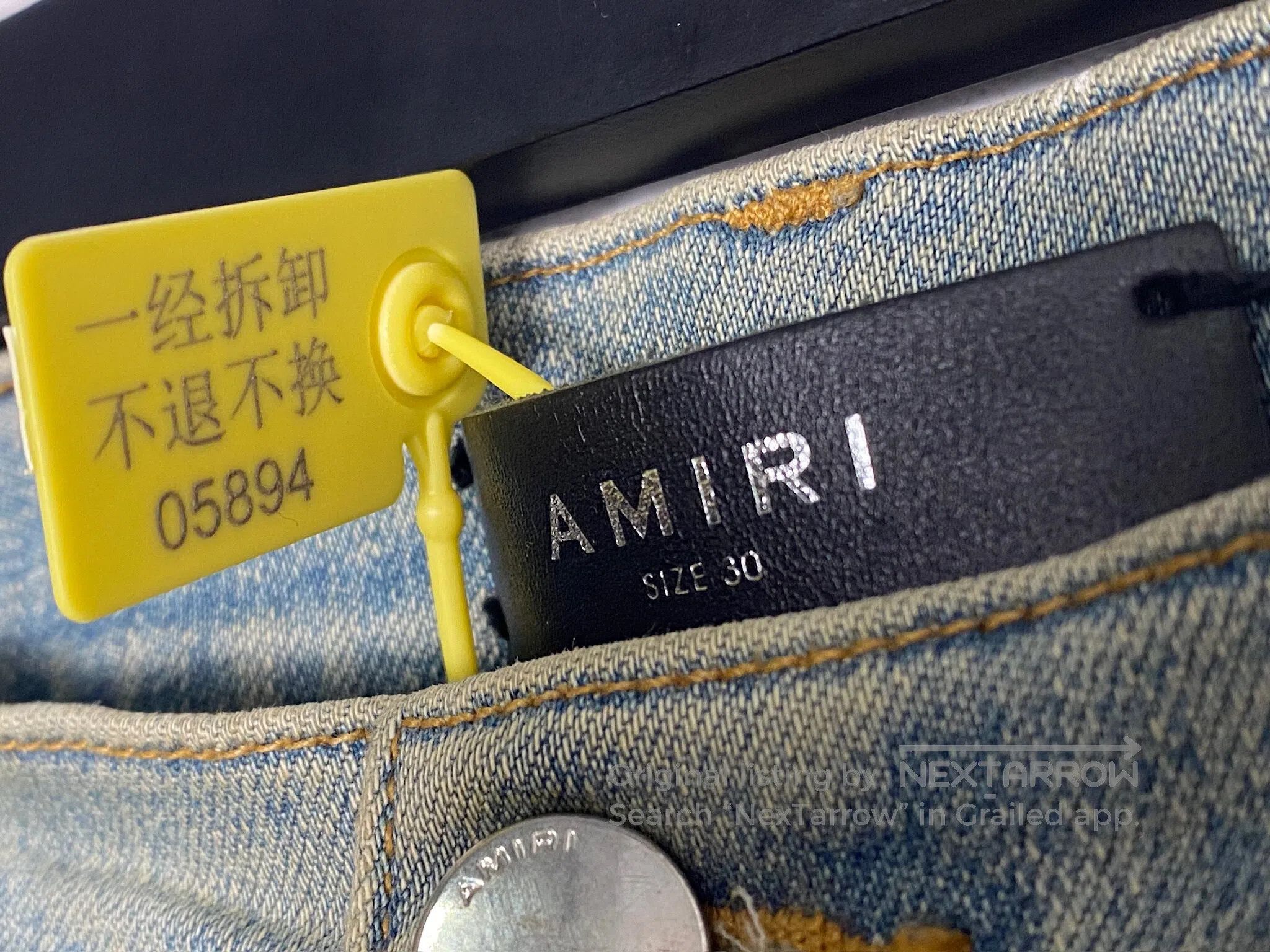 Amiri AMIRI Blue Destroyed Splatter Diamond Bottom Jeans Size US 30 / EU 46 - 7 Thumbnail
