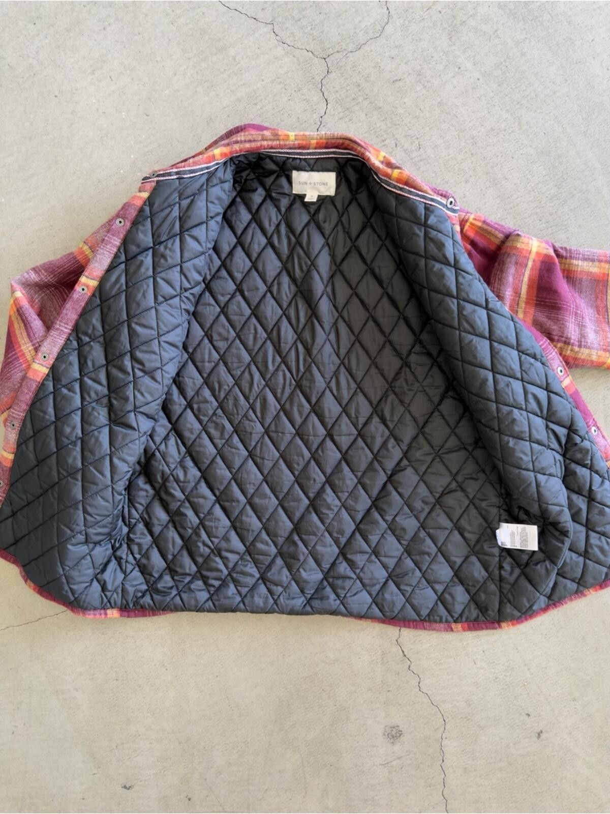 Other Sun + Stone / Plaid Shirt Jacket / Red Yellow Flannel Size US M / EU 48-50 / 2 - 11 Thumbnail