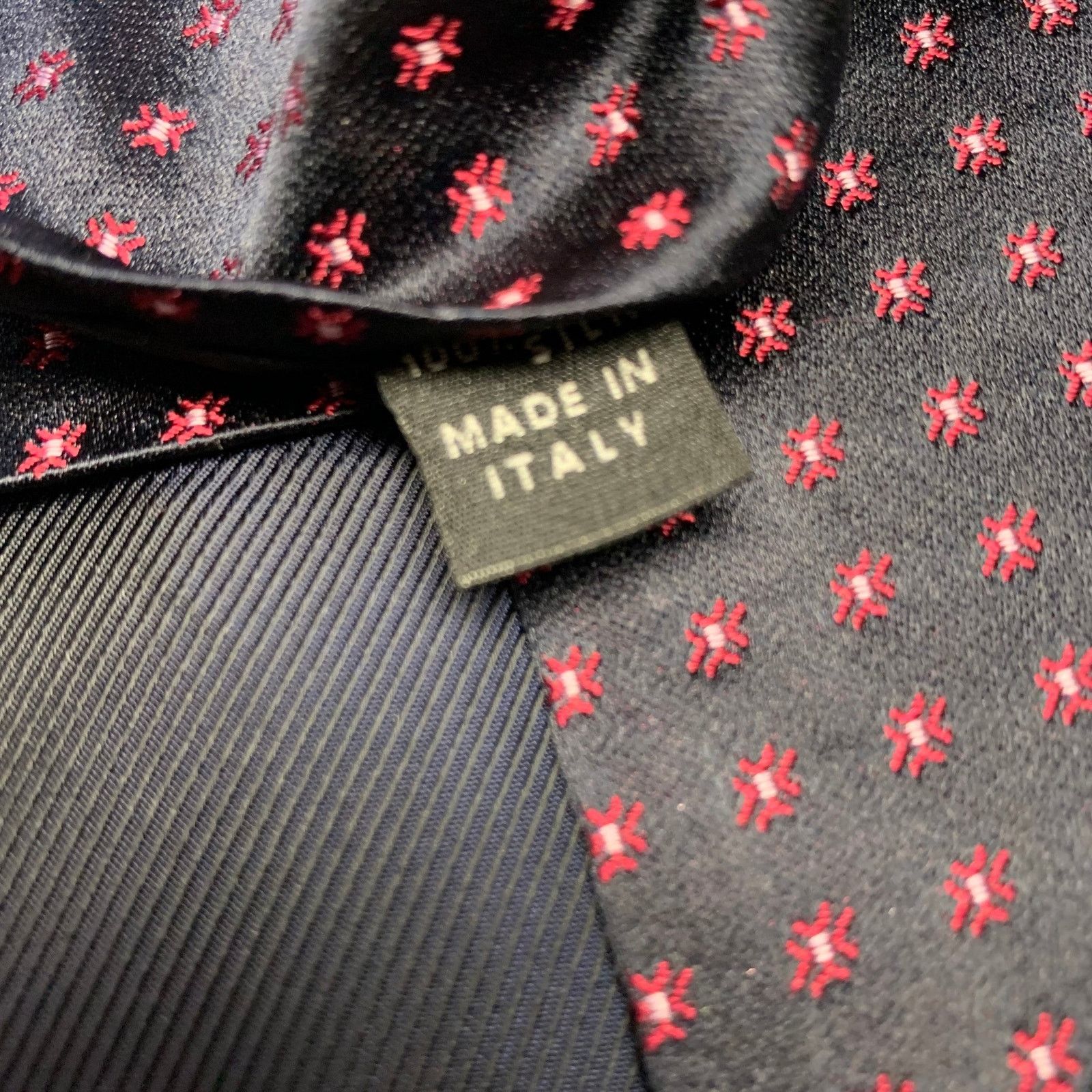 Other BORRELLI Black Red Geometric Silk Tie Size ONE SIZE - 3 Thumbnail