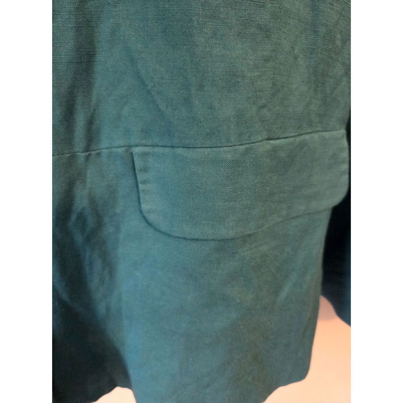 Vintage VINTAGE JG Hook Teal Linen Blend Blazer Jacket 32W Plus Womens Size XXS / US 00 / IT 34 - 4 Thumbnail