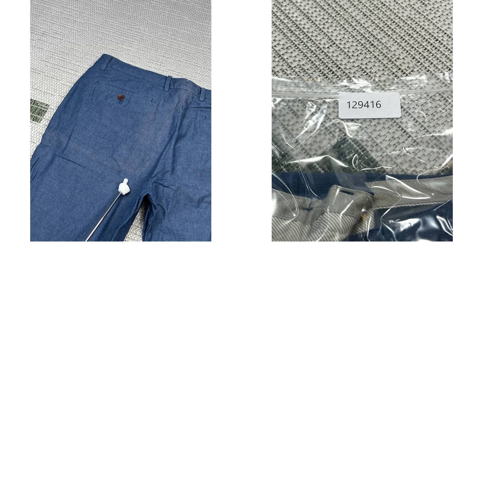Bonobos Bonobos Slim Chino Pants Mens 35 Blue Linen Cotton Mid Rise Straight Leg Formal Casual Size US 35 - 9 Thumbnail