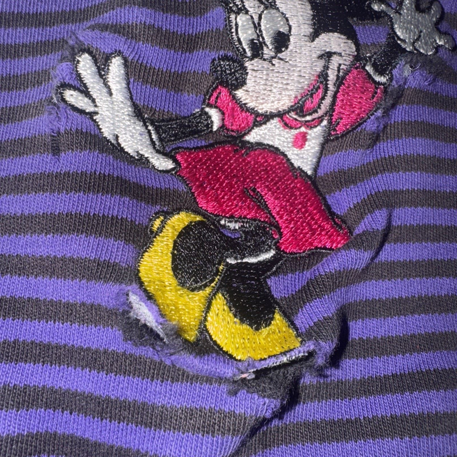 Disney × Vintage Disney Minnie Mouse Striped Mockneck Purple XL Oversized Size US XL / EU 56 / 4 - 3 Thumbnail