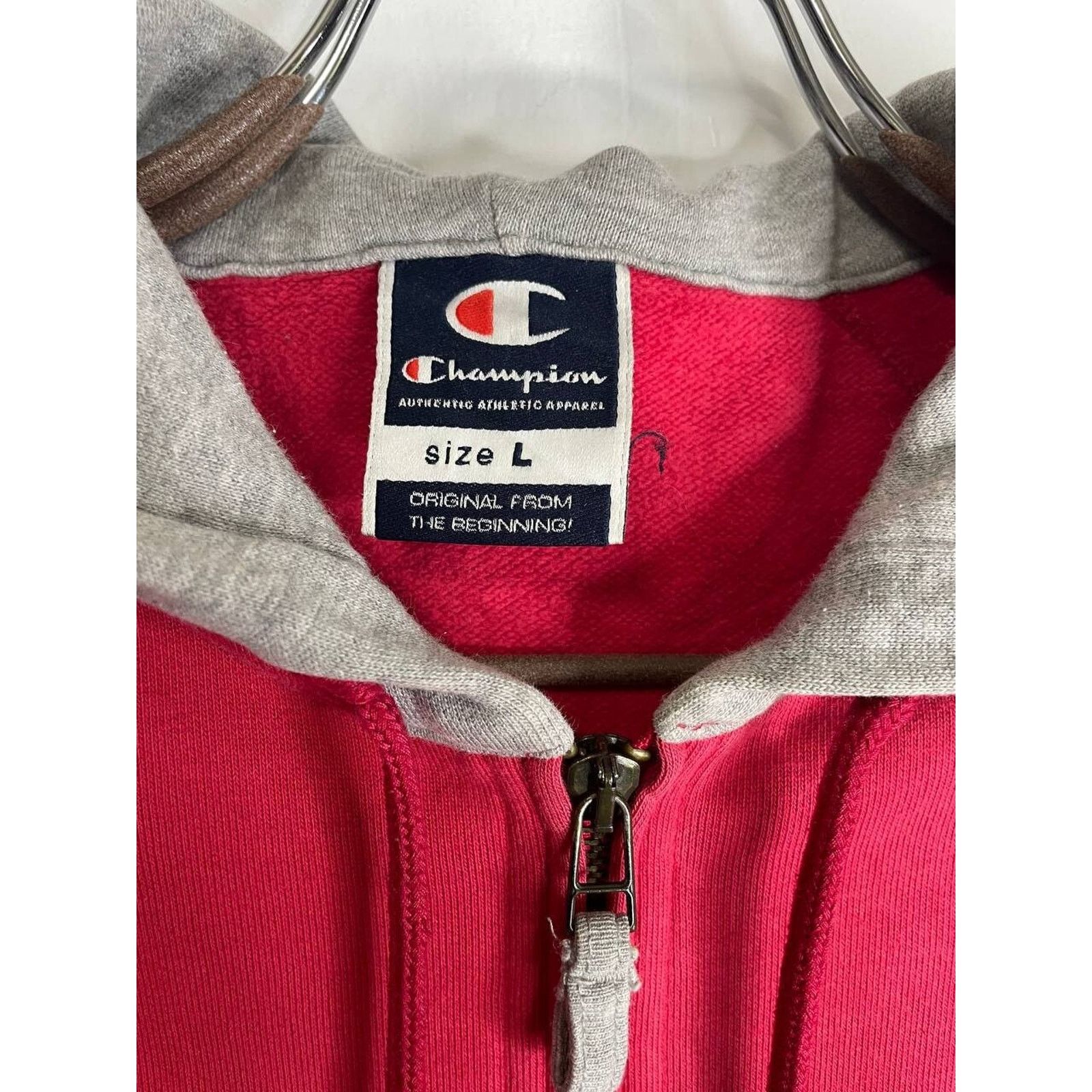 Champion Vintage Champion Red Full Zip Hoodie with Gray Hood M Size US M / EU 48-50 / 2 - 6 Thumbnail