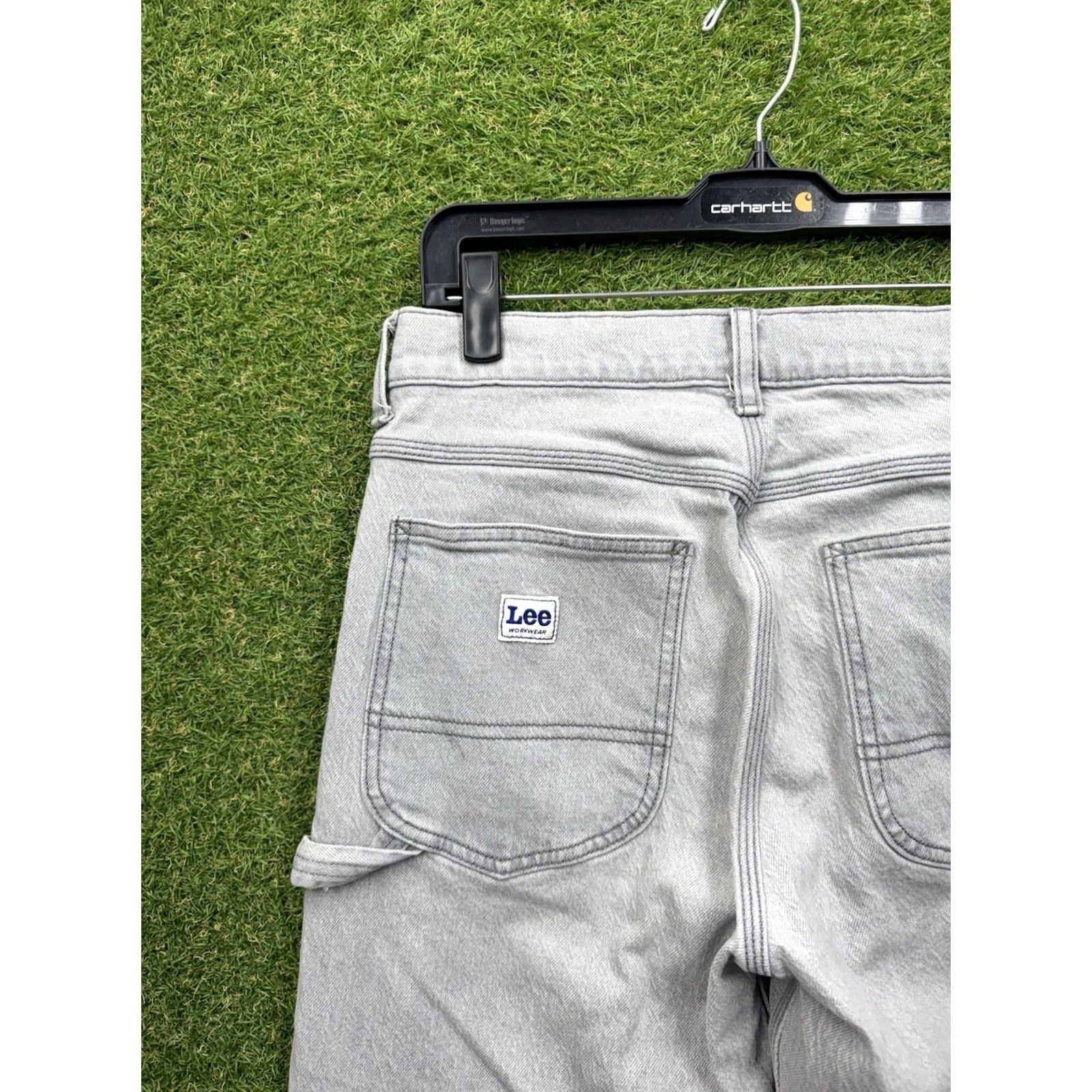 Lee Lee Mens Carpenter Pants Slim Fit 30x32 Grey Workwear Pants Vintage No 30in inseam 32in waist Slim Lee Size US 30 / EU 46 - 3 Thumbnail