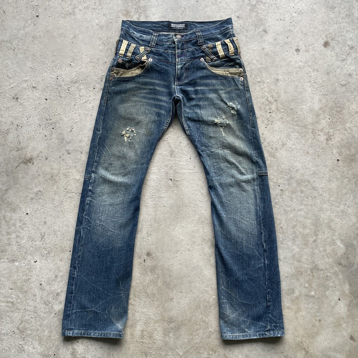 Japanese Brand × Jean Rare🔥 Vintage Japanese Double Waist Denim Jeans Pants W31 Size US 31 - 1 Thumbnail