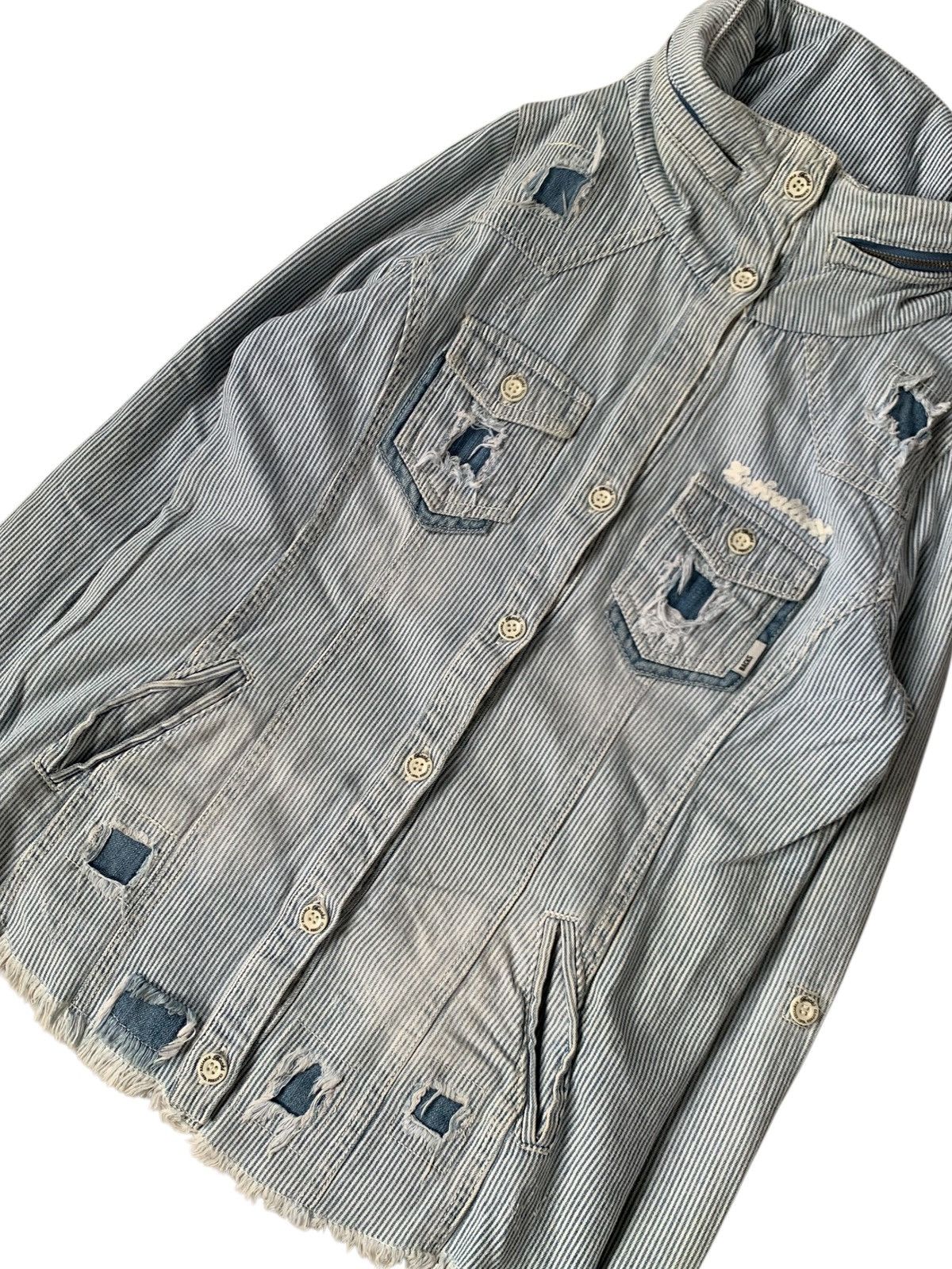Le Grande Bleu (L.G.B.) Japanese BACKS ripped LGB bono style jacket destroyed Size US S / EU 44-46 / 1 - 3 Thumbnail