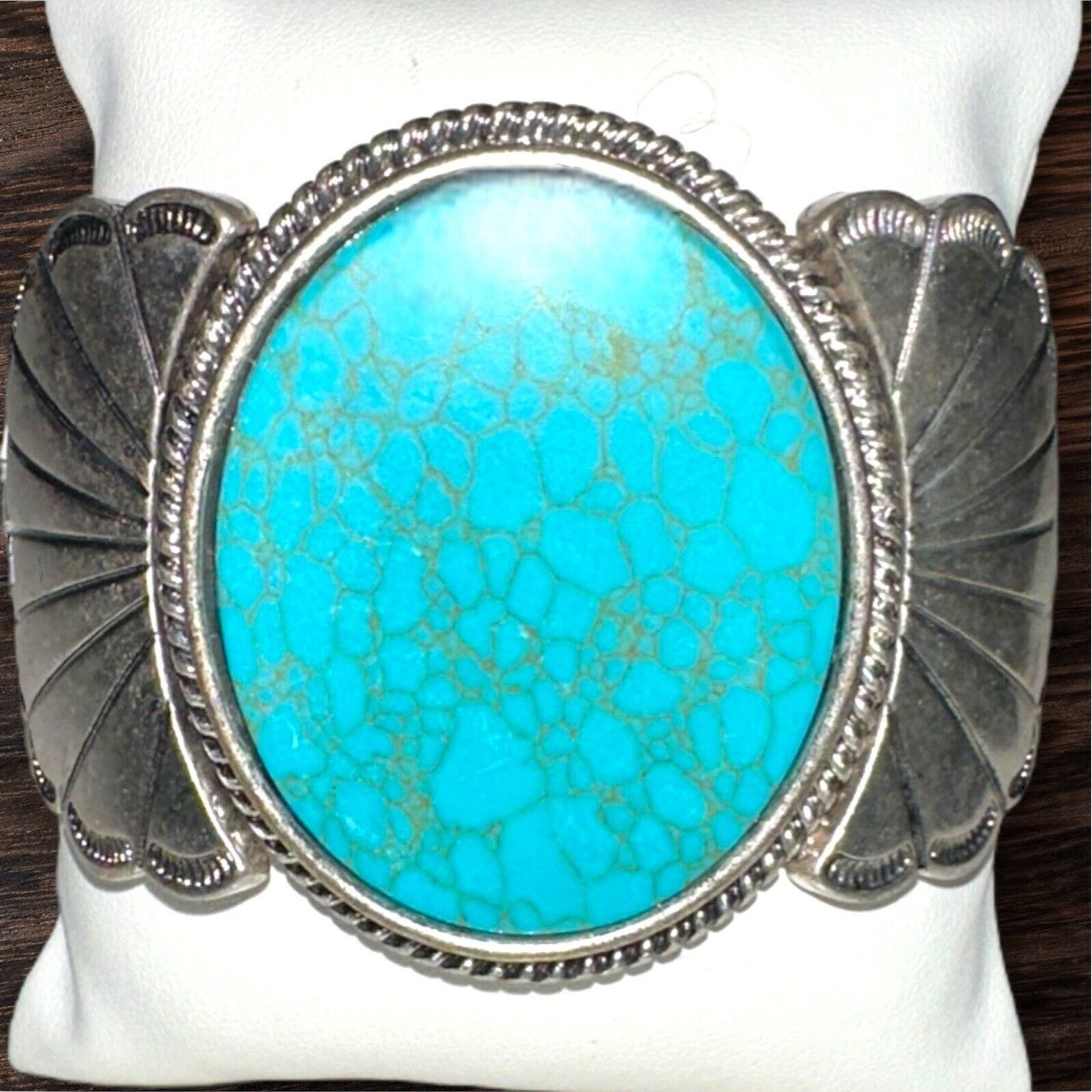 Other Blue Turquoise Silver Western Southwest Stretch Bracelet Ran Size ONE SIZE - 11 Thumbnail