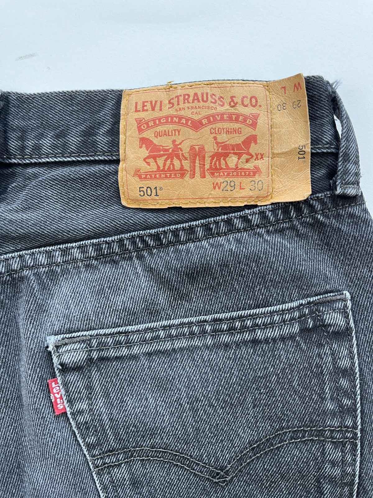 Levi's Levi 501 Washed Black Jeans Size US 29 - 3 Thumbnail