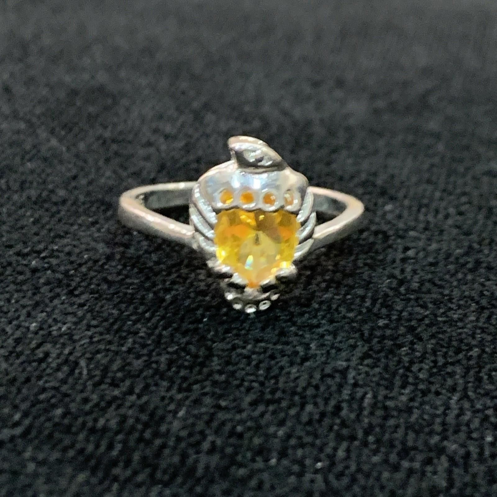 The Unbranded Brand Boho Silver 925 and Yellow Citrine Gemstone Ring 1c+ Size ONE SIZE - 7 Thumbnail