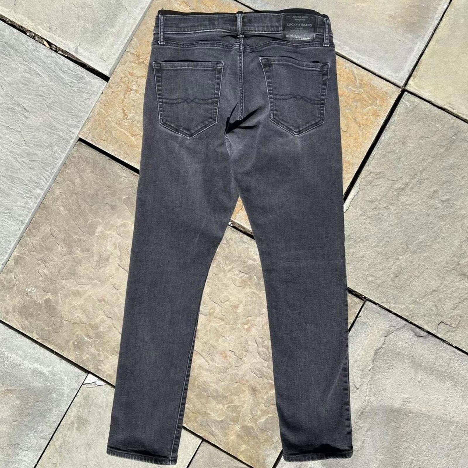 Lucky Brand Black Stonewash Grunge Slim Jeans 32W x 30L Size US 32 / EU 48 - 4 Thumbnail