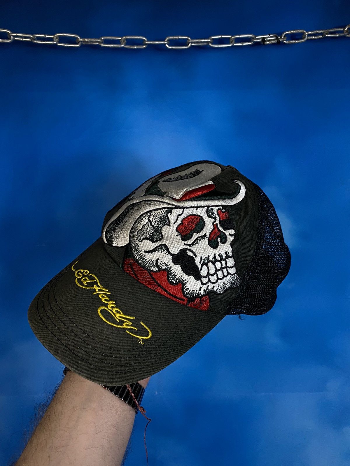 Ed Hardy 💥Ed Hardy skull cowboy metal vintage cap Size ONE SIZE - 4 Thumbnail