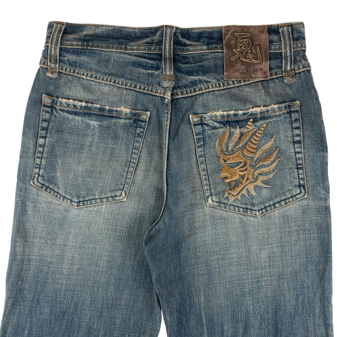 Other Vintage Oniarai Embroidered Devil Japanese Denim Jeans W31 Size US 31 - 1 Thumbnail