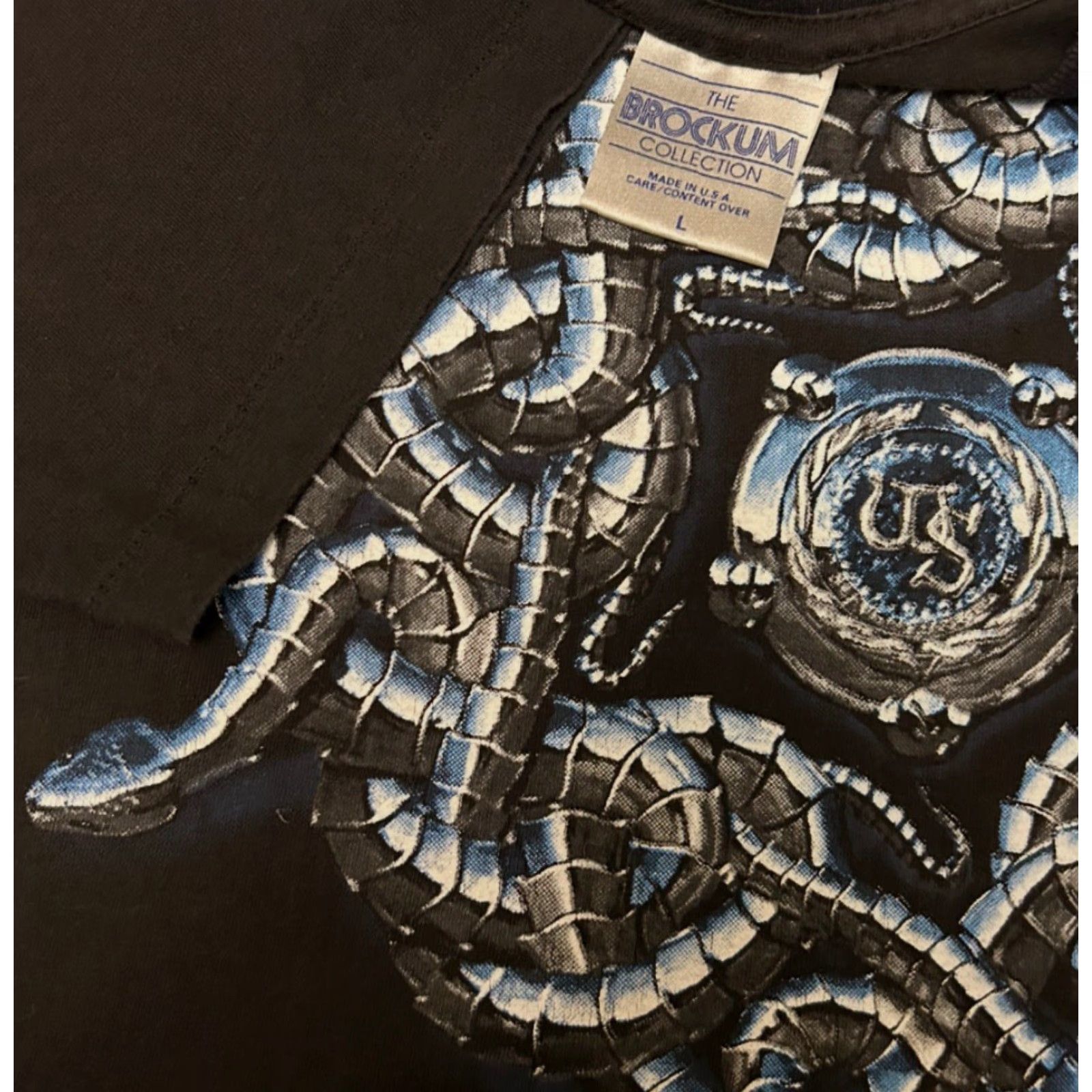 Vintage VINTAGE Brockum Whitesnake Band Tee T Shirt 1990s 90s Chrome Snake Tour Mens L Black Shirt Rock Music Mens Size L Size US L / EU 52-54 / 3 - 3 Thumbnail