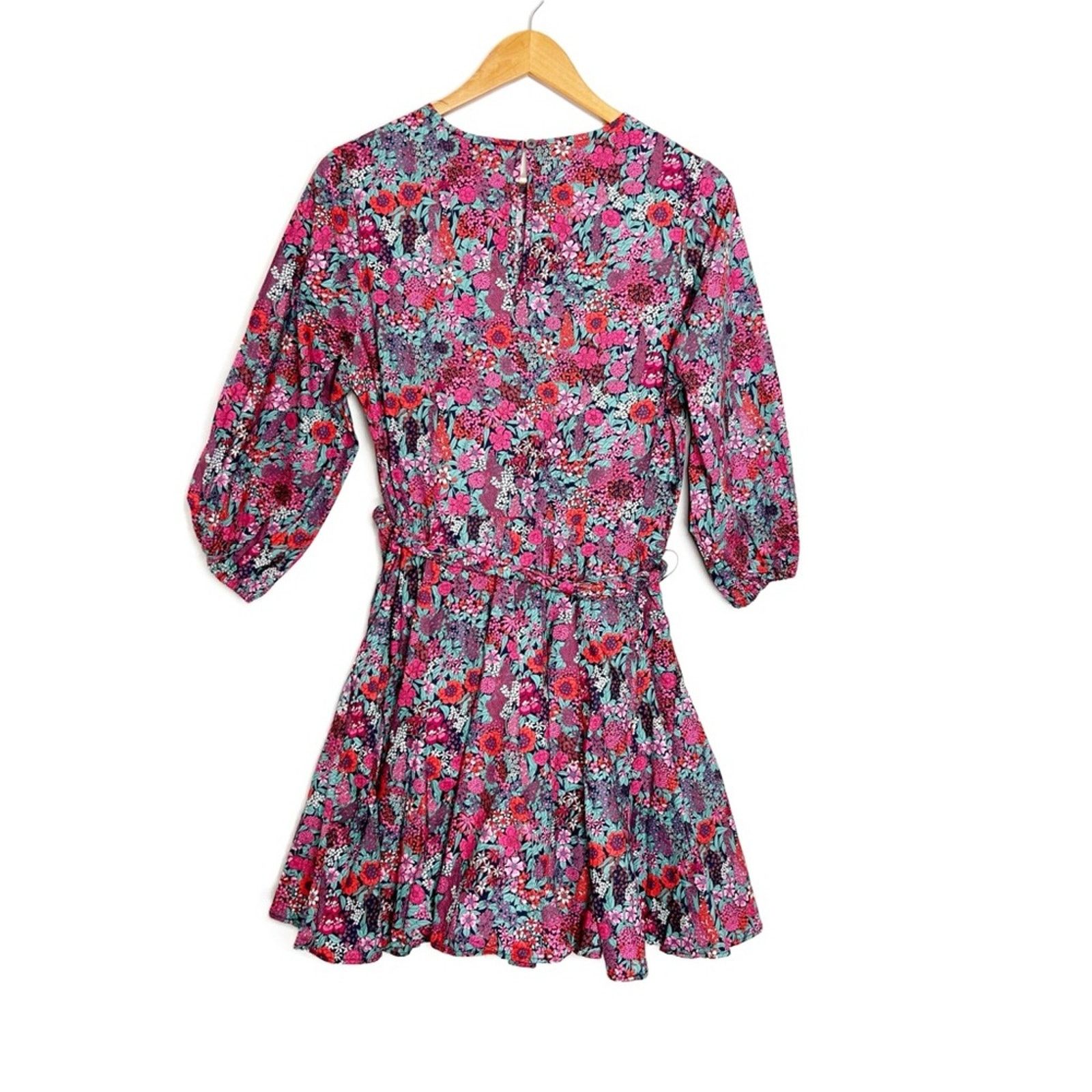 Other Evereve Women’s Floral Belted Mini Full Skirt Chic Dress Size S / US 4 / IT 40 - 6 Thumbnail