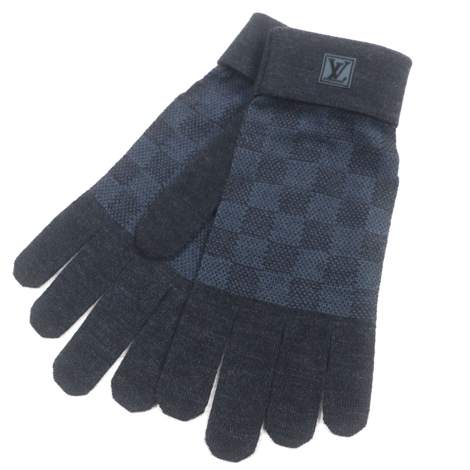 Louis Vuitton Louis Vuitton Damier Graphite Wool Gloves Canvas