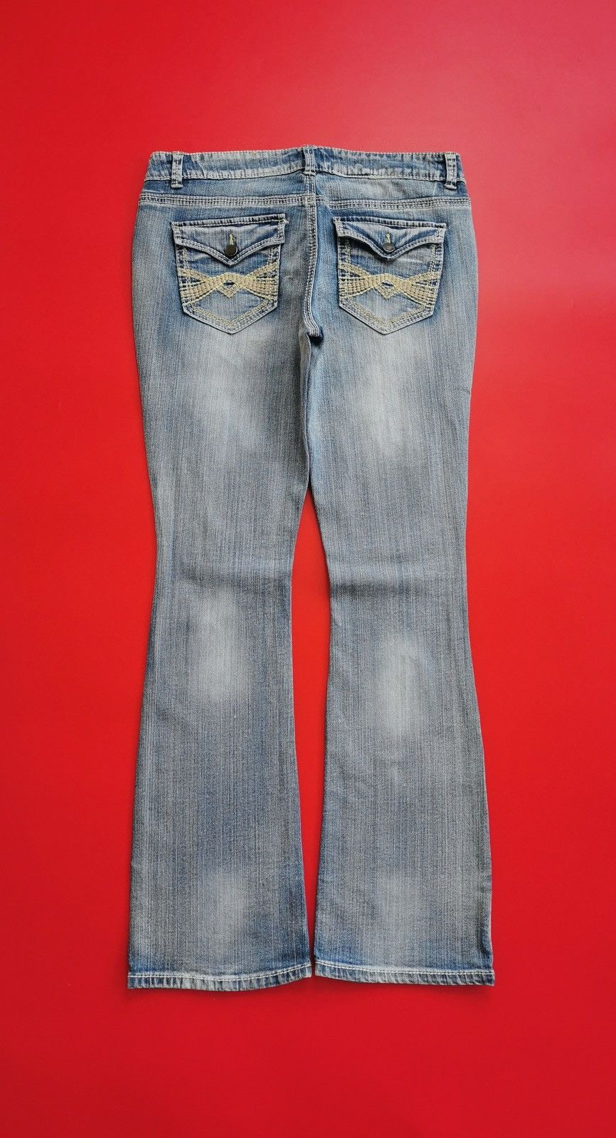American Essentials Mudd Distressed Bootcut y2k Jeans Size 33" - 5 Thumbnail
