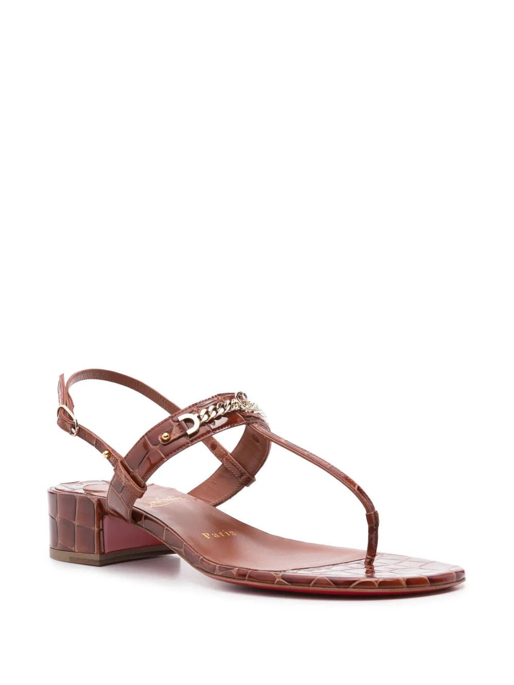 Christian Louboutin o1bcso1str0825 MJ Thong Flat Sandals in Chestnut Brown Size US 10 / IT 40 - 2 Thumbnail