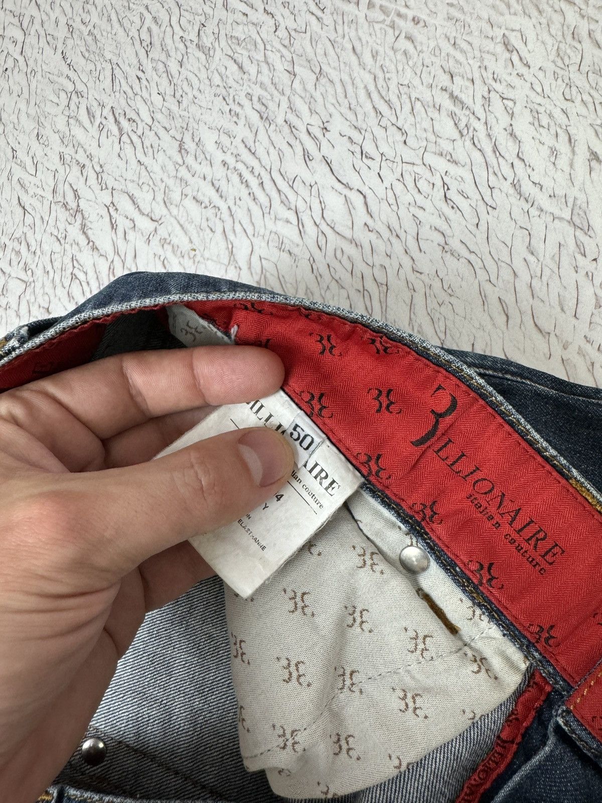 Billionaire Couture Billionaire Couture embroidered multilogo indigo jeans Size US 34 / EU 50 - 18 Thumbnail