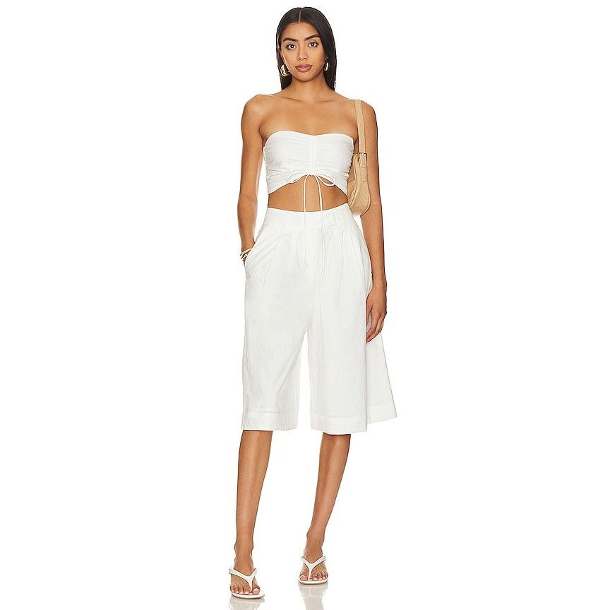 Free People New FREE PEOPLE Minnie Set $148 SIZE 4 White Shorts and Top Size 27" / US 4 / IT 40 - 2 Thumbnail