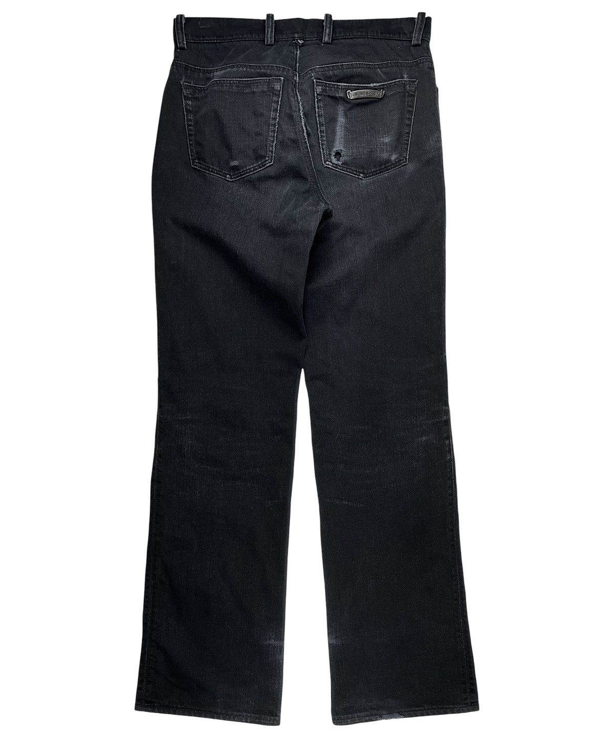 Chrome Hearts Chrome Hearts Thrashed Fleur Knee Bootcut Faded Denim Jeans Size US 30 / EU 46 - 4 Thumbnail