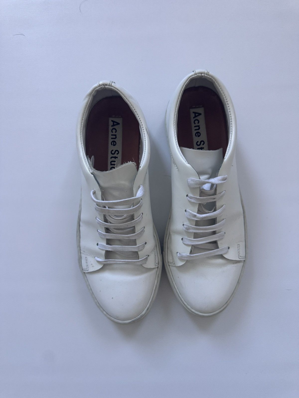 Acne Studios Acne Studios White Leather Low Top Sneakers Size 8 Size US 8 / EU 41 - 1 Thumbnail