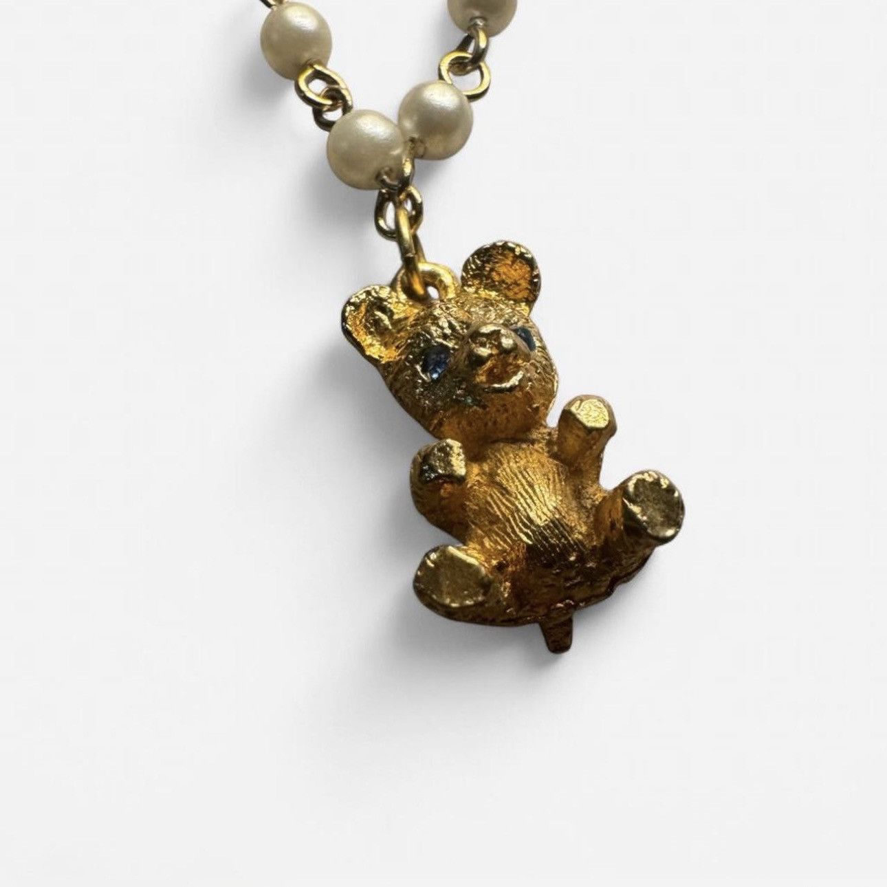 Vintage 🧸✨ DOLL CORE TEDDY BEAR PEARL NECKLACE ✨🧸 Size ONE SIZE - 3 Thumbnail