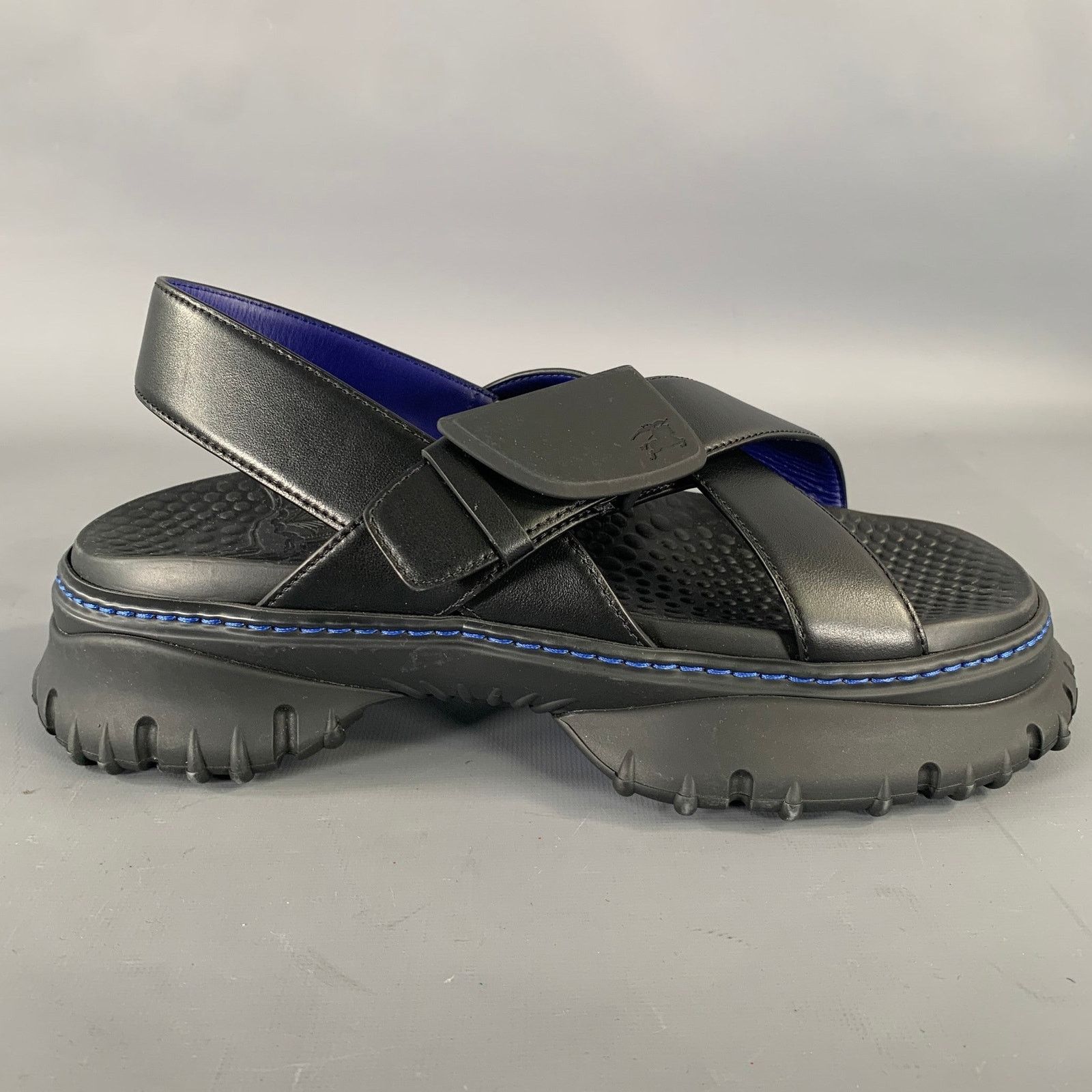 Burberry BURBERRY Size 10 Black Leather Sandals Size US 10 / EU 43 - 2 Thumbnail