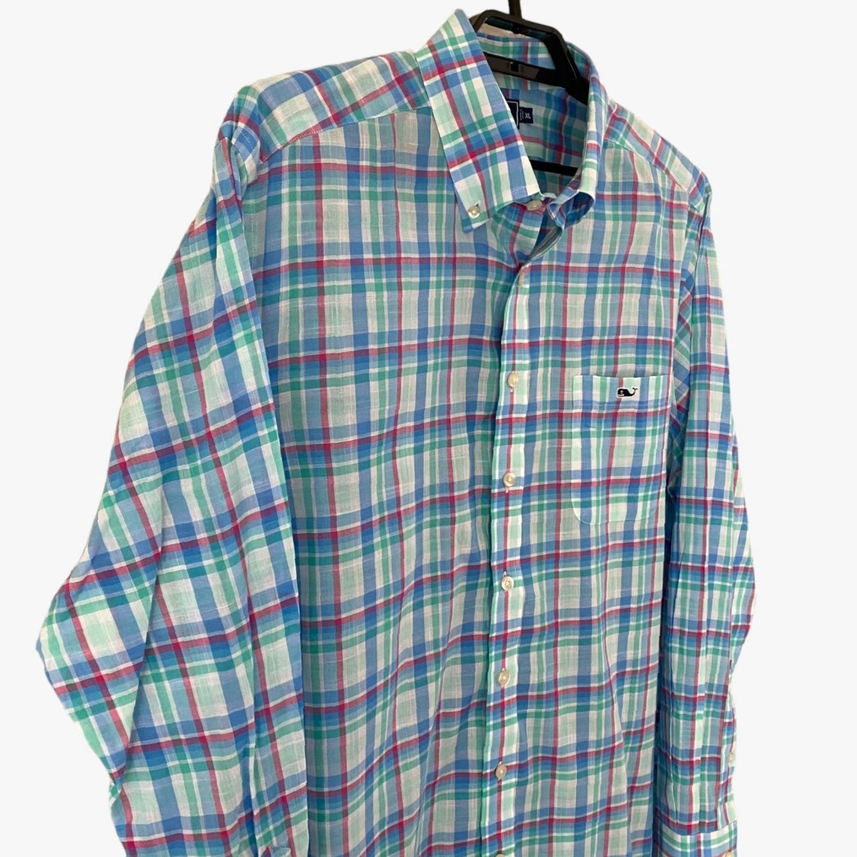 Vineyard Vines Vineyard Vines Tucker Shirt Slim Fit Blue Plaid Long-Sleeve Button-Down XL Men Size US XL / EU 56 / 4 - 4 Thumbnail