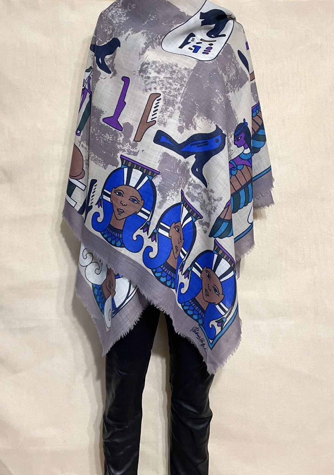 Other Patrick Stoffel Egypt style wool scarf shawl Size ONE SIZE - 2 Thumbnail