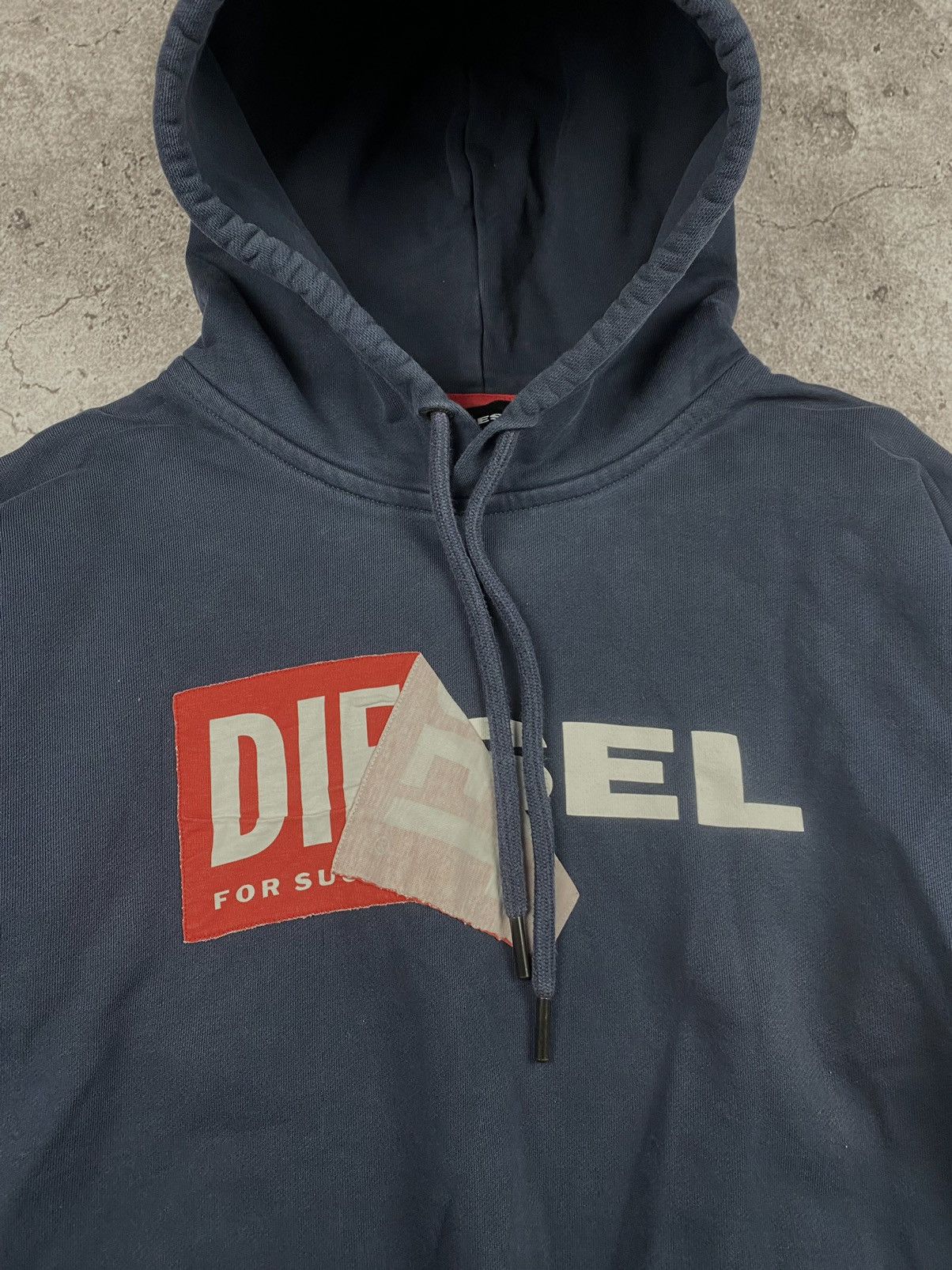 Diesel × Vintage Vintage 90s Diesel Box Embroidered Logo Baggy Hoodie Size US S / EU 44-46 / 1 - 4 Thumbnail