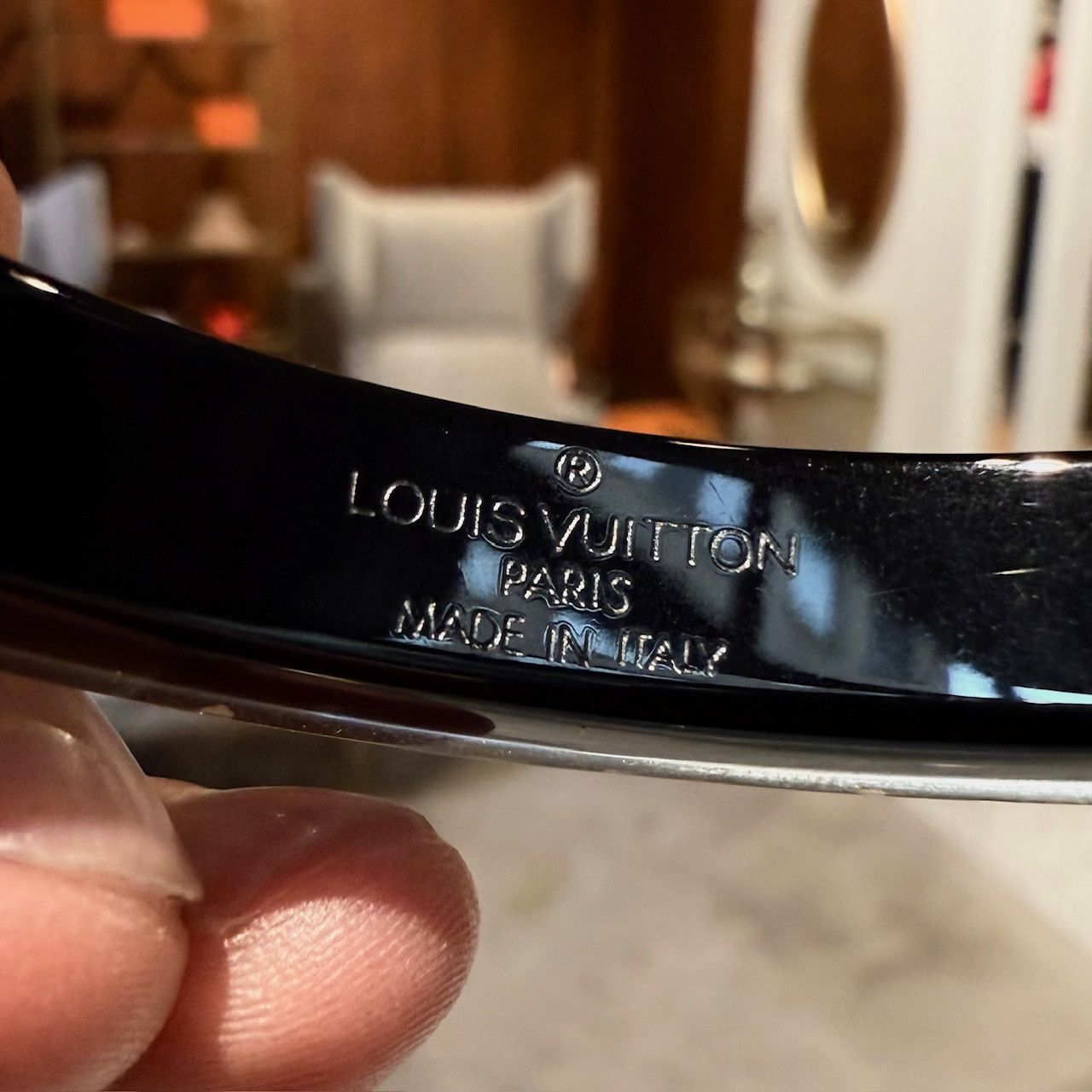 Louis Vuitton Louis Vuitton Black Inclusion Art Deco Bangle Bracelet Size ONE SIZE - 7 Thumbnail