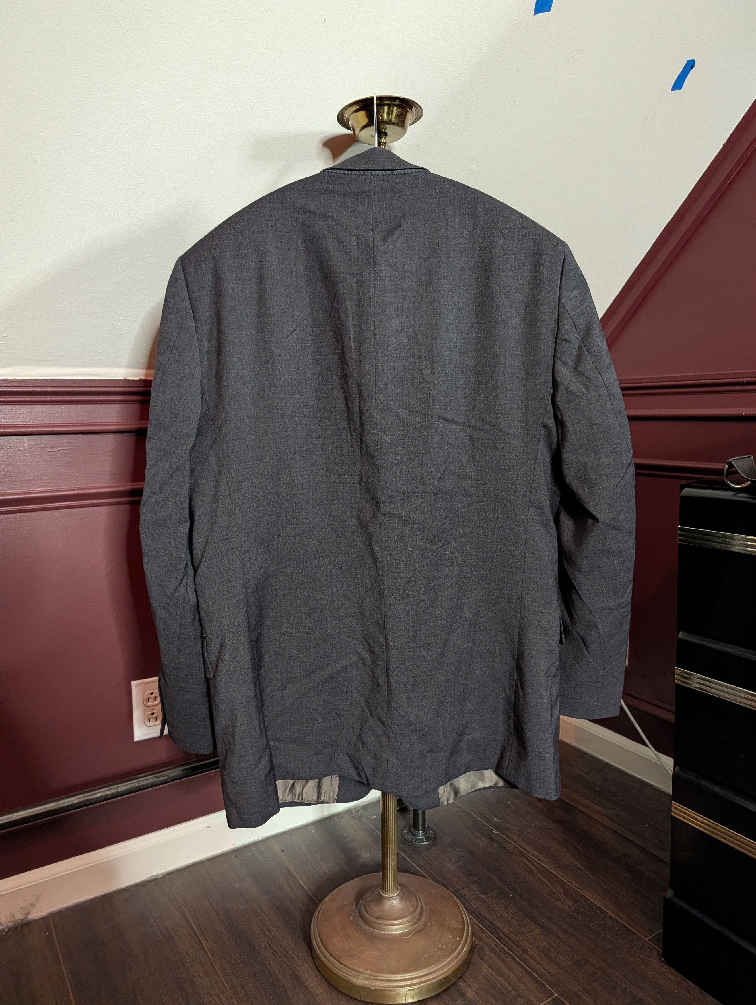 Vitale Barberis Canonico Di Barna 1969 Super 110s textured gray jacket Italy Size 44R - 8 Thumbnail
