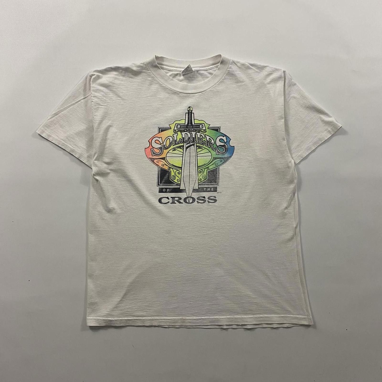 Vintage Vintage 90s Soldiers Of The Cross Jesus Tee Size US L / EU 52-54 / 3 - 1 Thumbnail