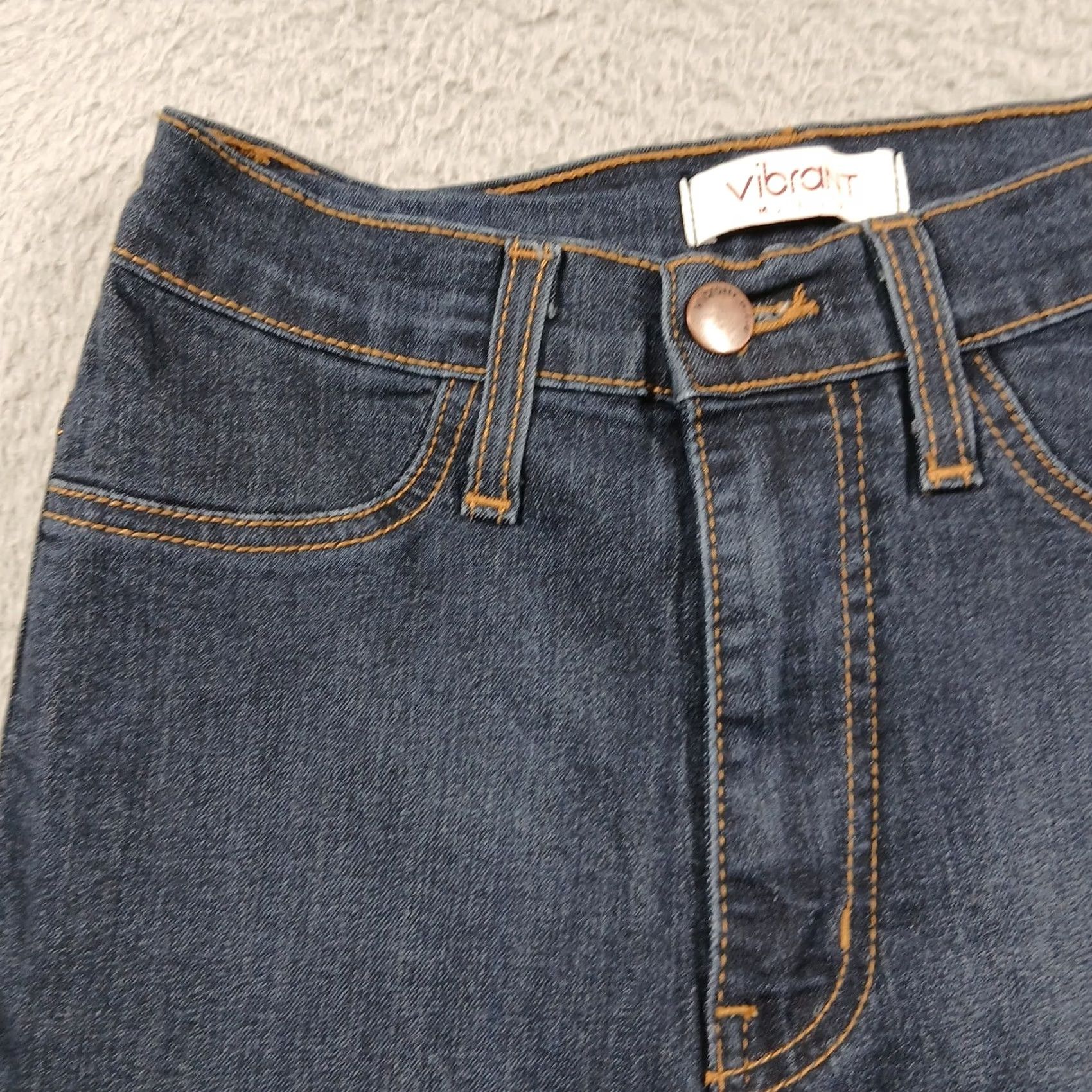 Vintage Vibrant M.I.U. Bell Bottom Jeans - High Rise Blue W25 Juniors Size 3 EUC Size 26" / US 2 / IT 38 - 7 Thumbnail