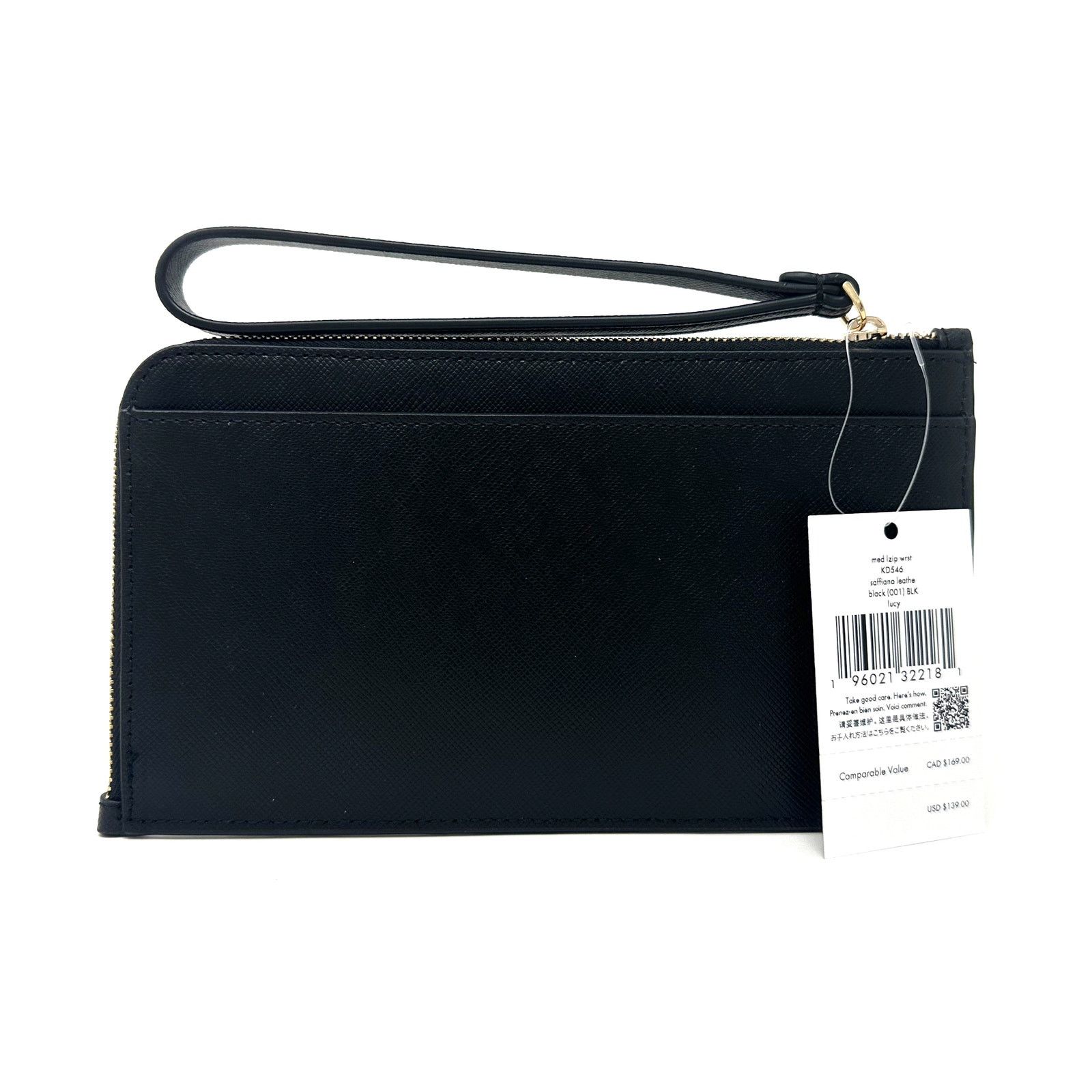 Kate Spade Kate Spade Lucy Medium L-Zip Wristlet in Black Leather KD546 Size ONE SIZE - 2 Thumbnail