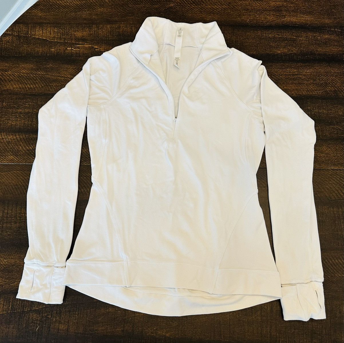 Lululemon Lululemon White Long Sleeve Quarter Zip Pullover Size 8 Size M / US 6-8 / IT 42-44 - 1 Thumbnail