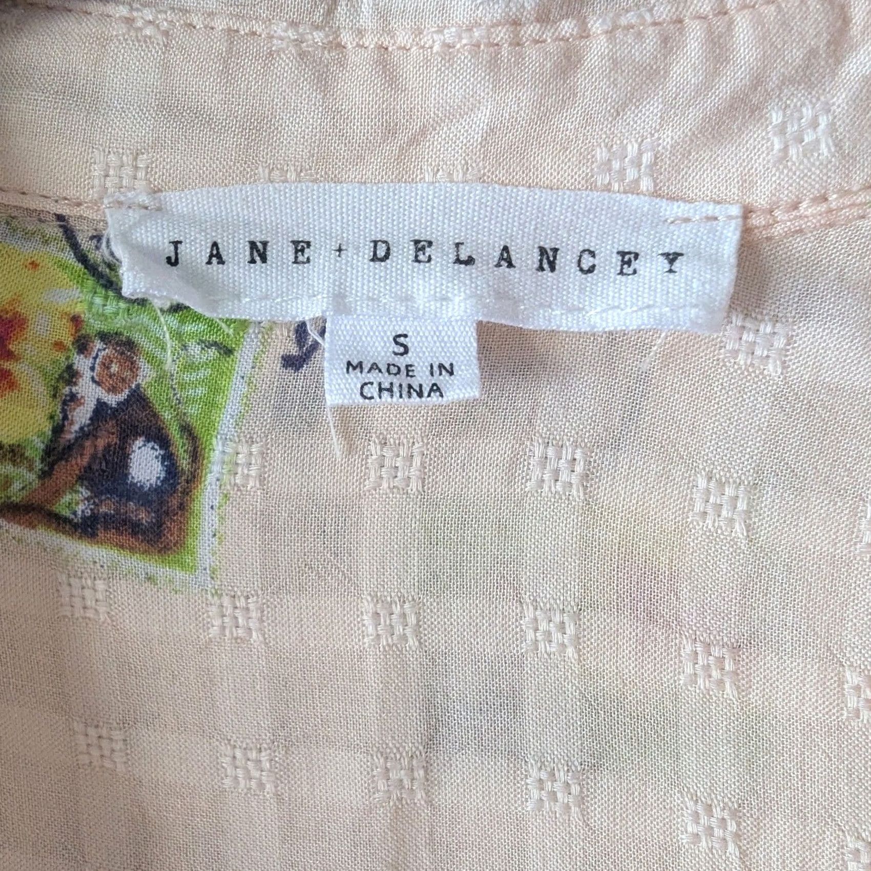 Stampd Jane + Delancey Blouse Short Sleeve Womens Peach Print Button Up Collared Casual Travel Summer Vintage No Size S / US 4 / IT 40 - 6 Thumbnail