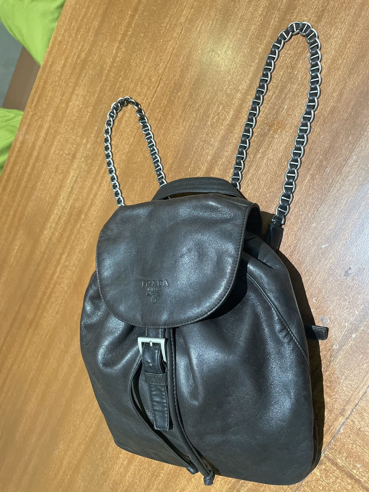 Prada × Vintage Prada Backpack Leather in Chain Strap Size ONE SIZE - 1 Thumbnail