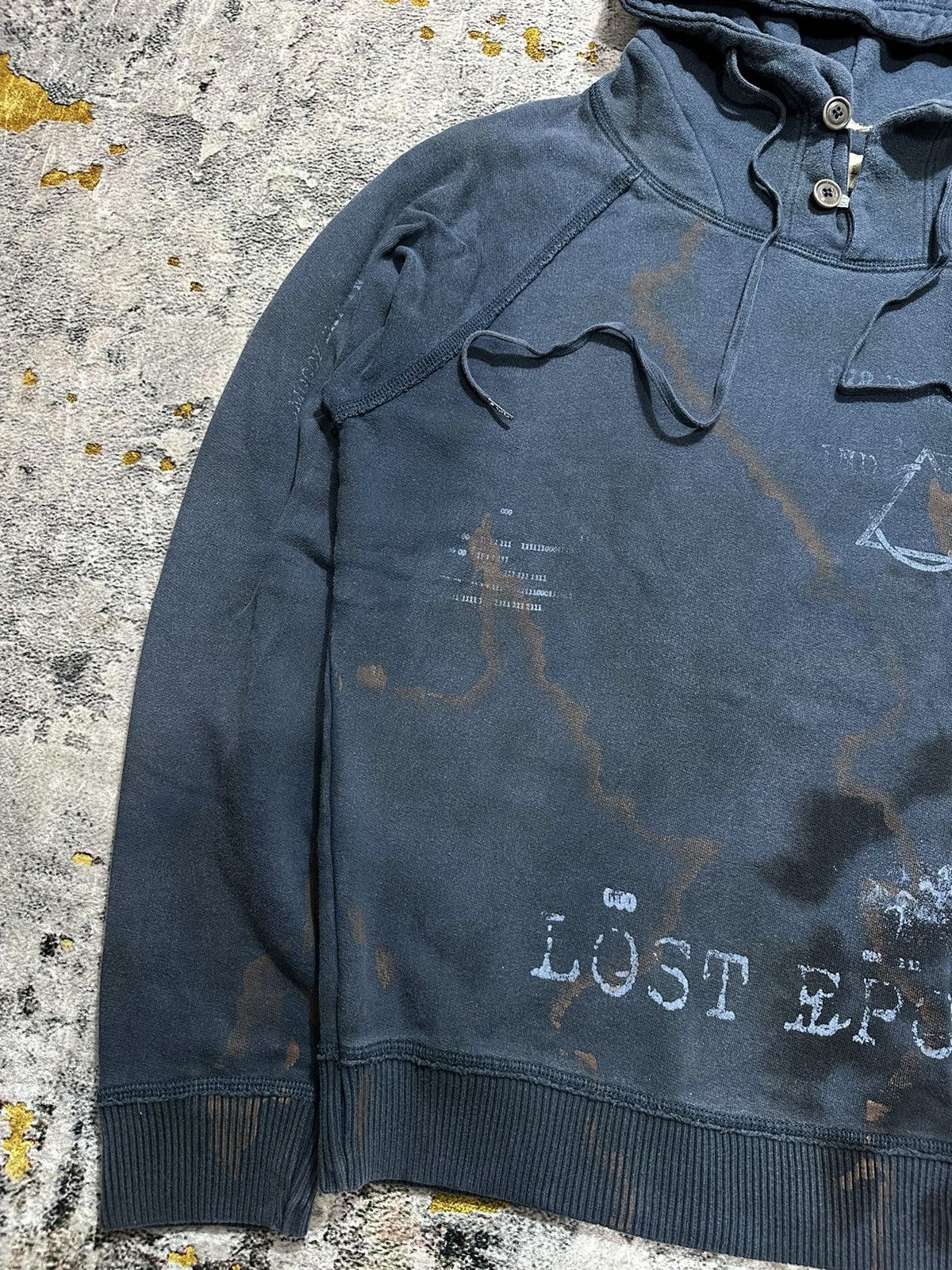 Diesel CRAZY FADED DIESEL 978 ABSTRACT POEM HOODIE Size US L / EU 52-54 / 3 - 4 Thumbnail