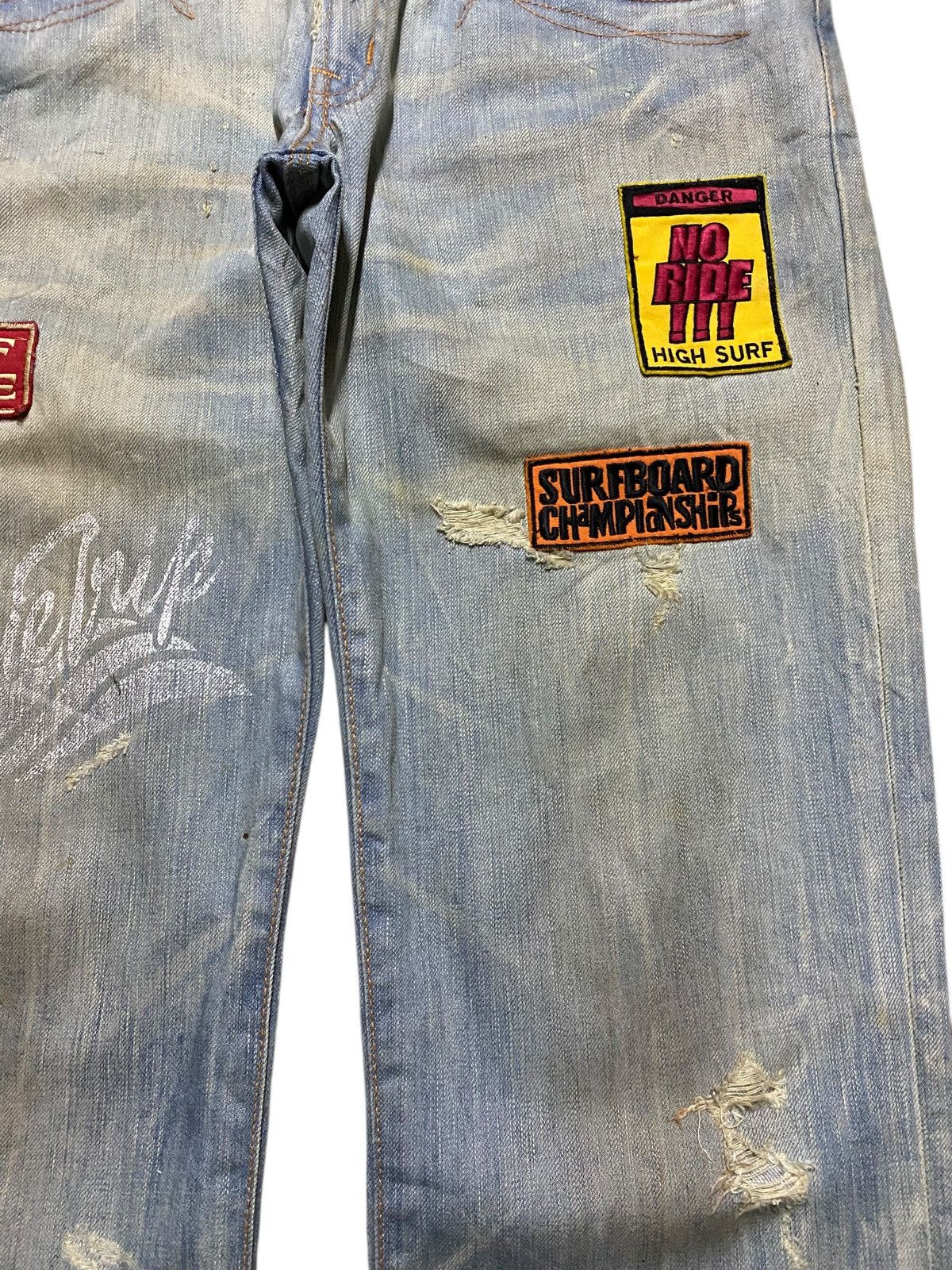 Edwin Edwin Blue Trip Print Dirty Patches Jeans Size US 32 / EU 48 - 9 Thumbnail