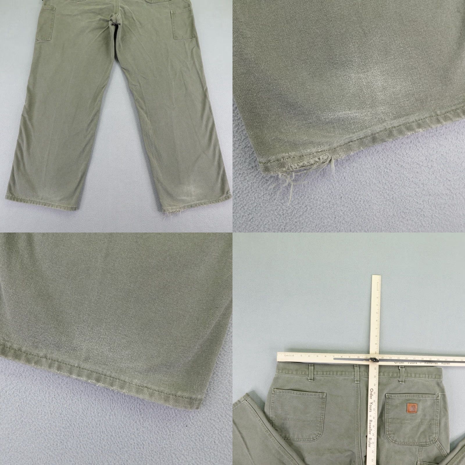 Carhartt VINTAGE Carhartt Pants Men 42x32 Canvas Workwear Casual Straight Fit Green Size US 41 - 8 Thumbnail